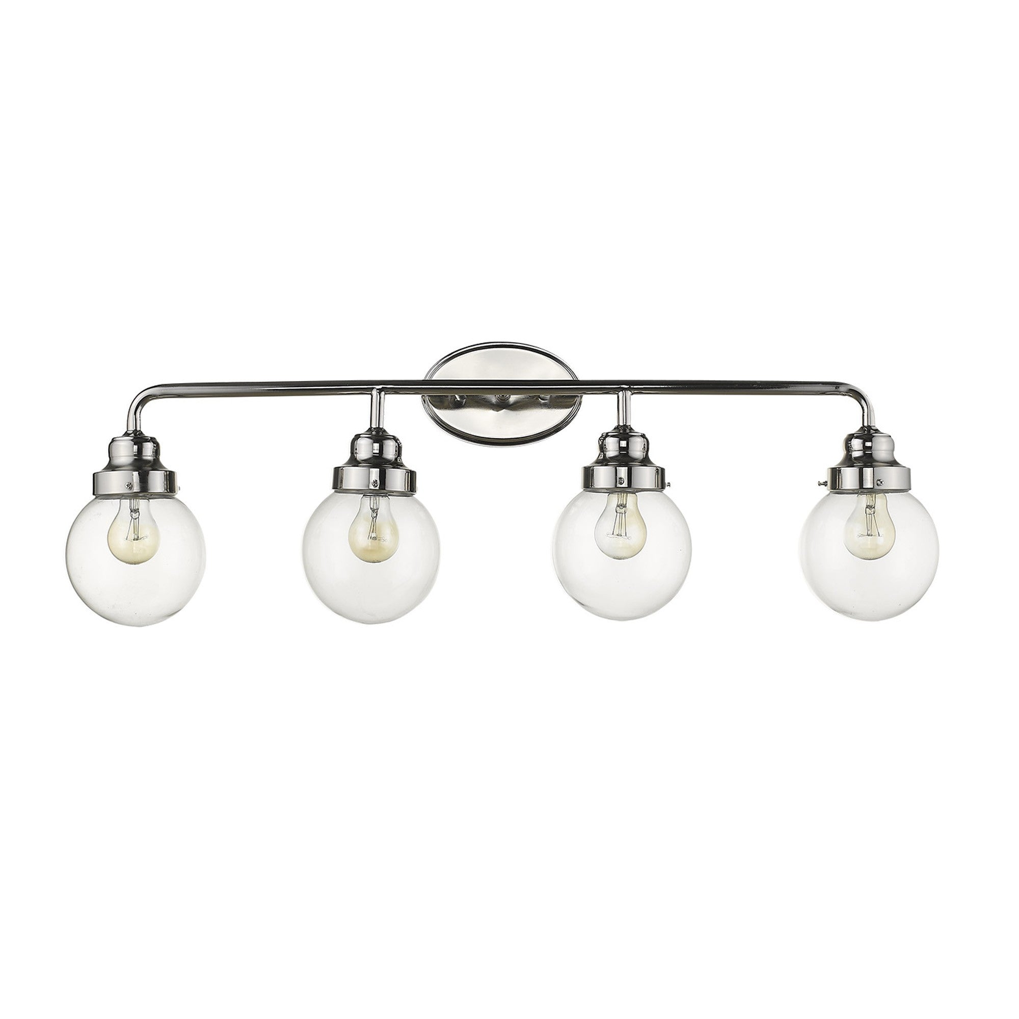12" Silver And Clear Metal and Glass Vanity Flush Mounted Sconce - Lighting