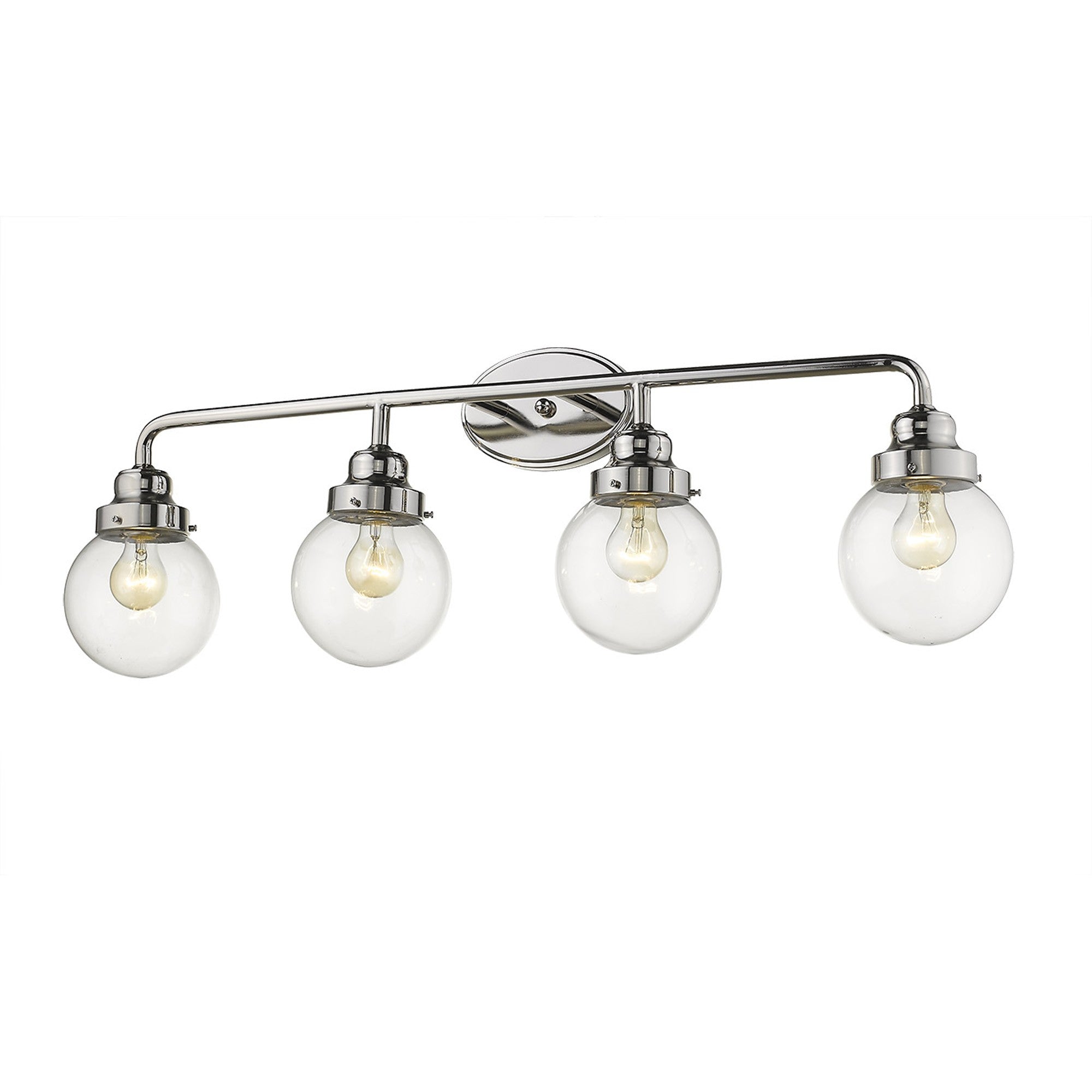 12" Silver And Clear Metal and Glass Vanity Flush Mounted Sconce - Lighting