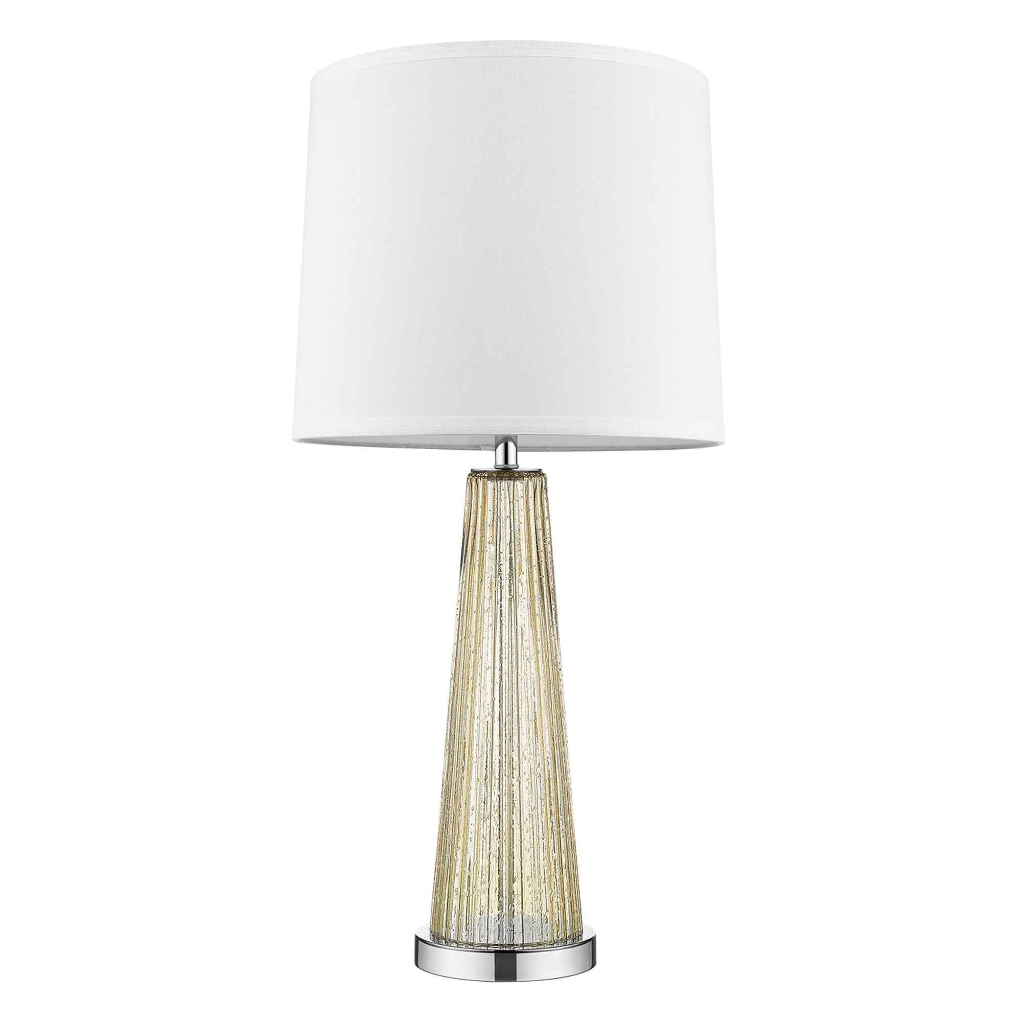 29" Champagne Glass Buffet Lamp With Off White Empire Shade