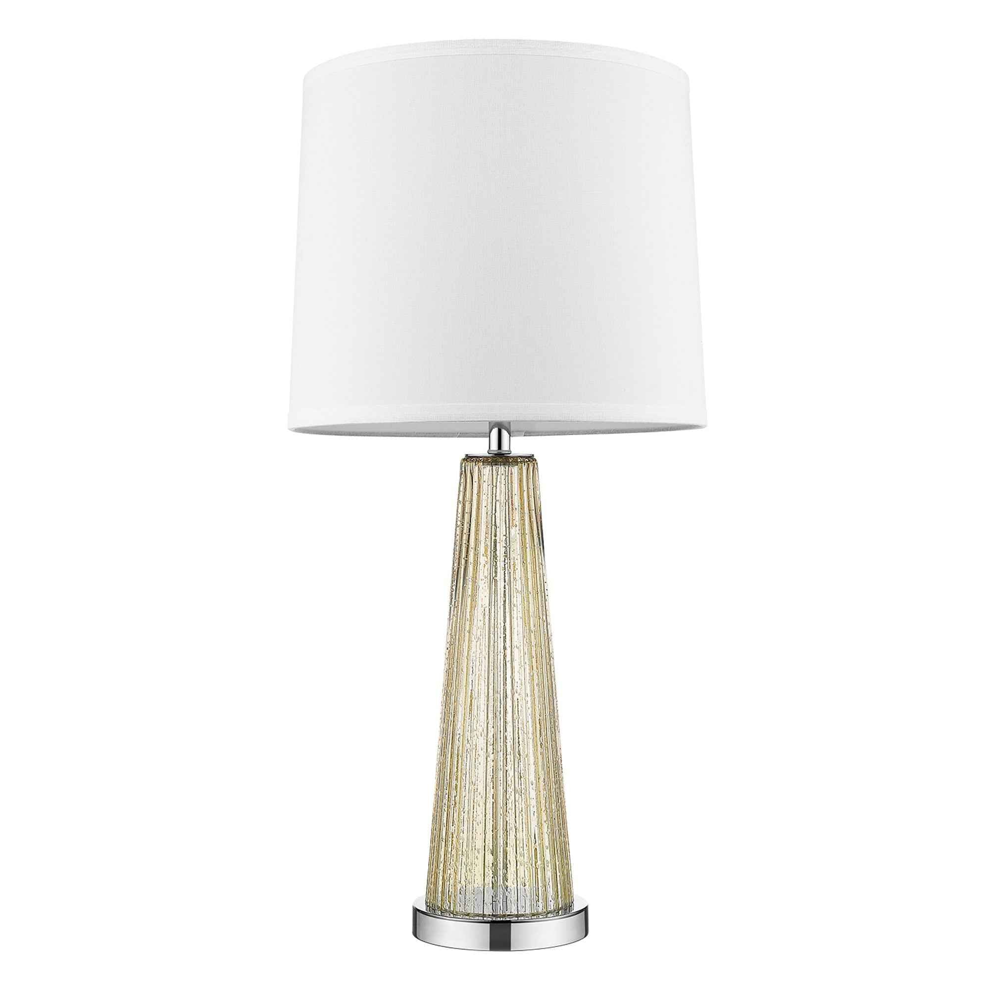 29" Champagne Glass Buffet Lamp With Off White Empire Shade