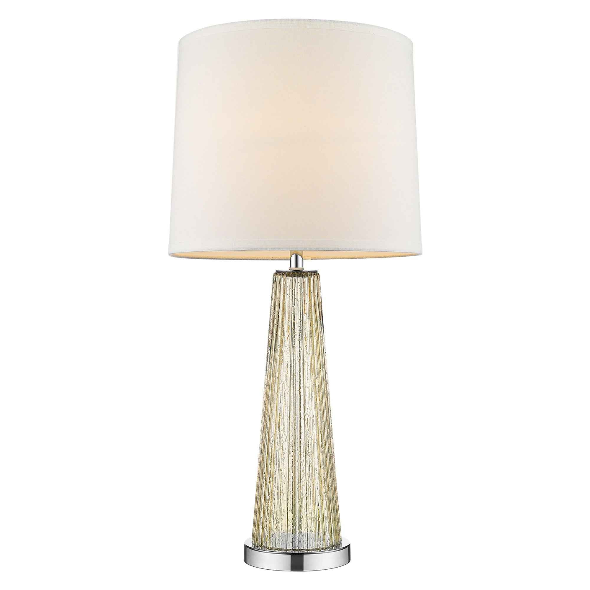 29" Champagne Glass Buffet Lamp With Off White Empire Shade