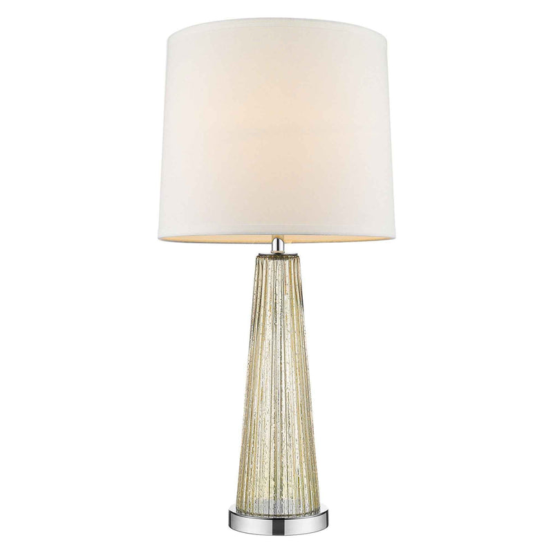 29" Champagne Glass Buffet Lamp With Off White Empire Shade