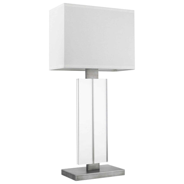 31" Silver Metal and Acrylic Buffet Lamp With White Shade Default Title