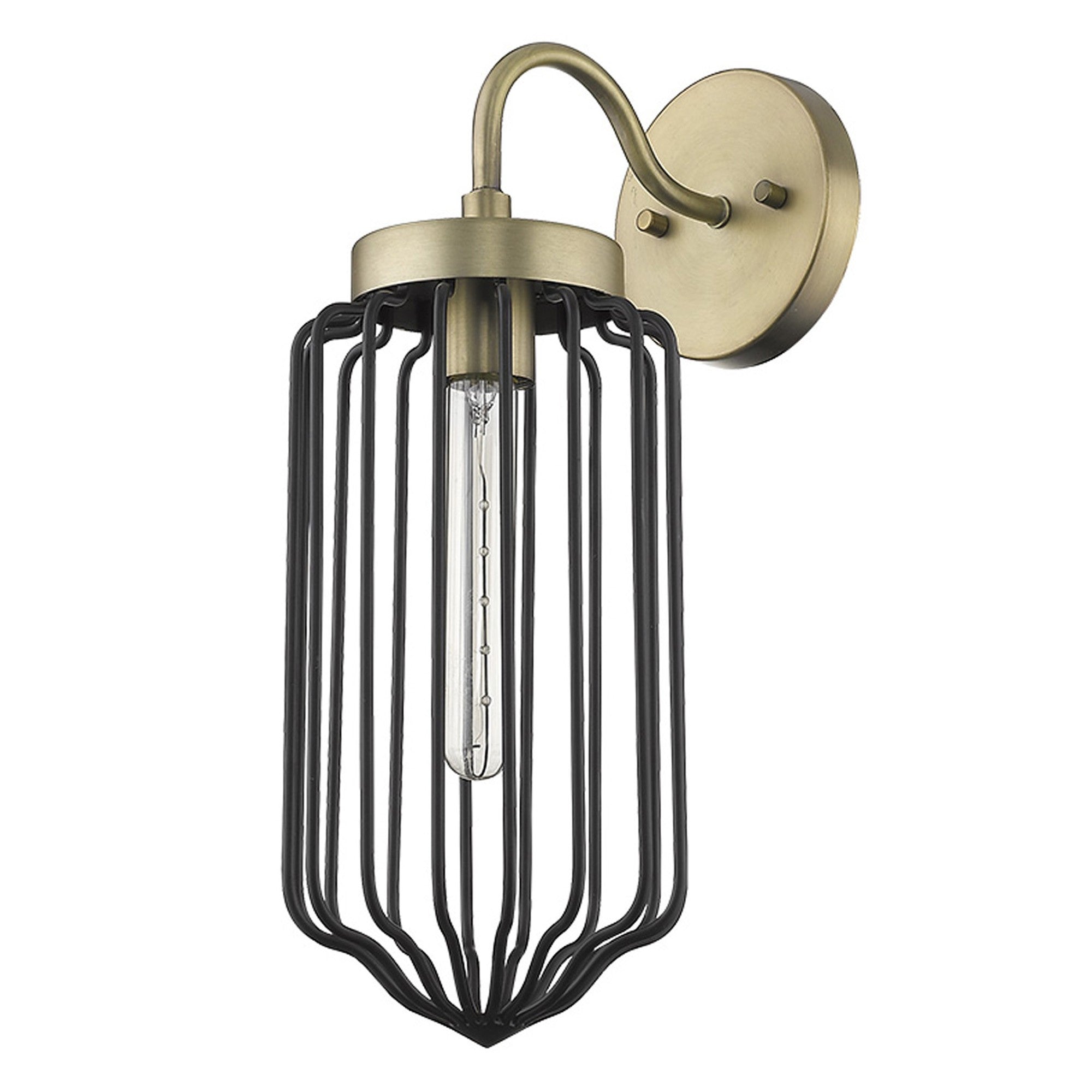 Gold and Black Metal Cage Wall Sconce Default Title