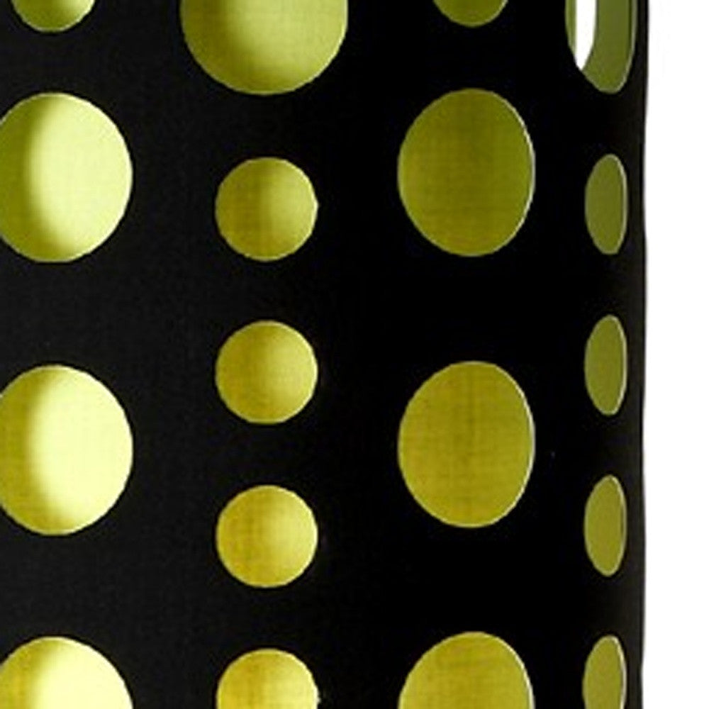 66" Steel Novelty Floor Lamp With Black And Green Drum Shade - Lighting