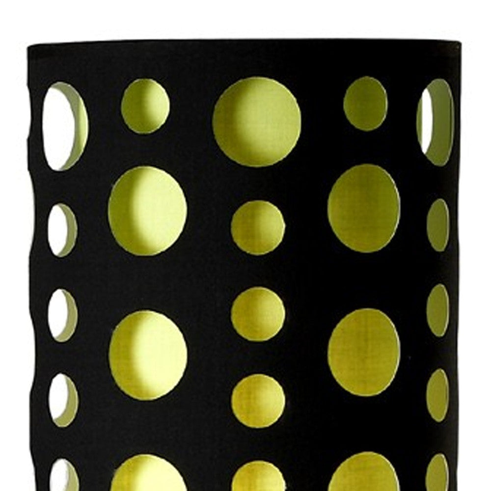 66" Steel Novelty Floor Lamp With Black And Green Drum Shade - Lighting