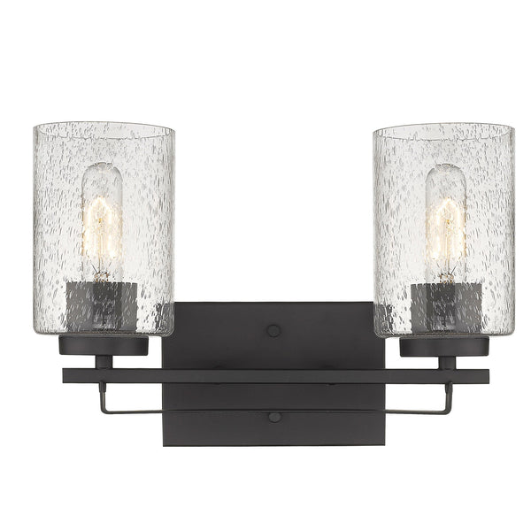 10" Black And Clear Metal Vanity Flush Mounted Sconce - Lighting