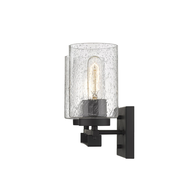 10" Black And Clear Metal Vanity Flush Mounted Sconce - Lighting