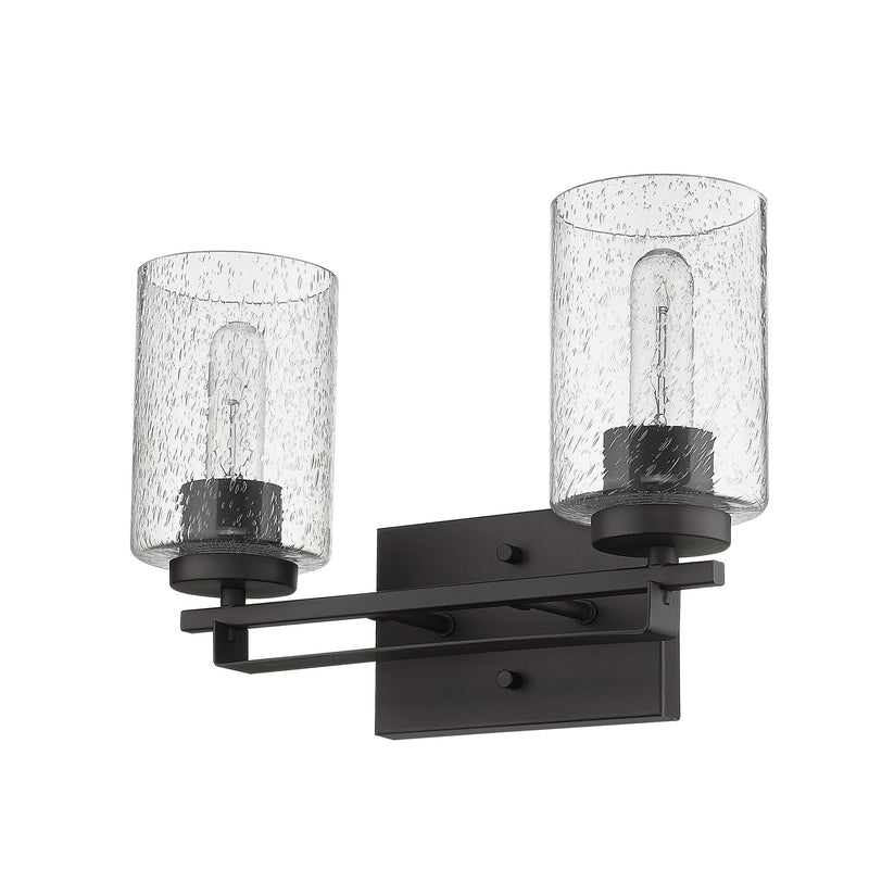 10" Black And Clear Metal Vanity Flush Mounted Sconce - Lighting