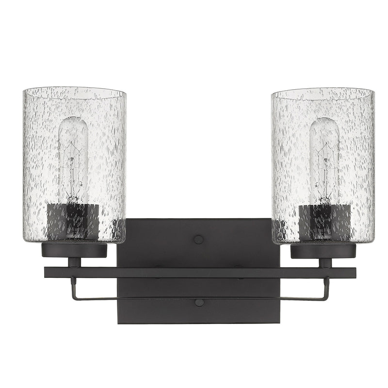 10" Black And Clear Metal Vanity Flush Mounted Sconce - Lighting