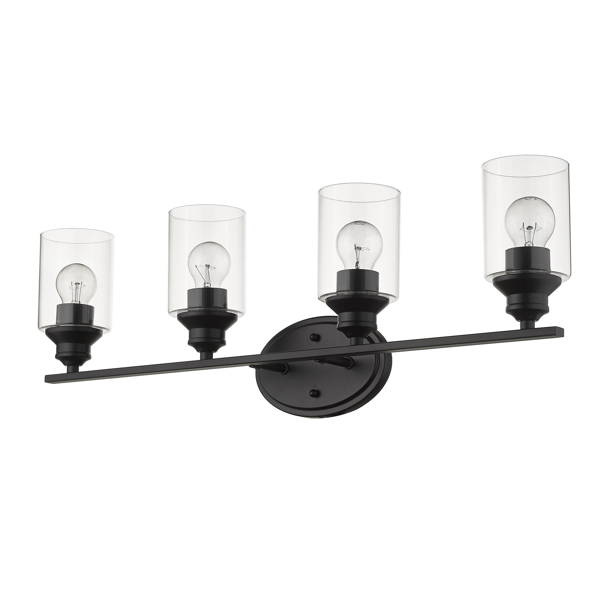 10" Black And Clear Metal Vanity Flush Mounted Sconce - Lighting