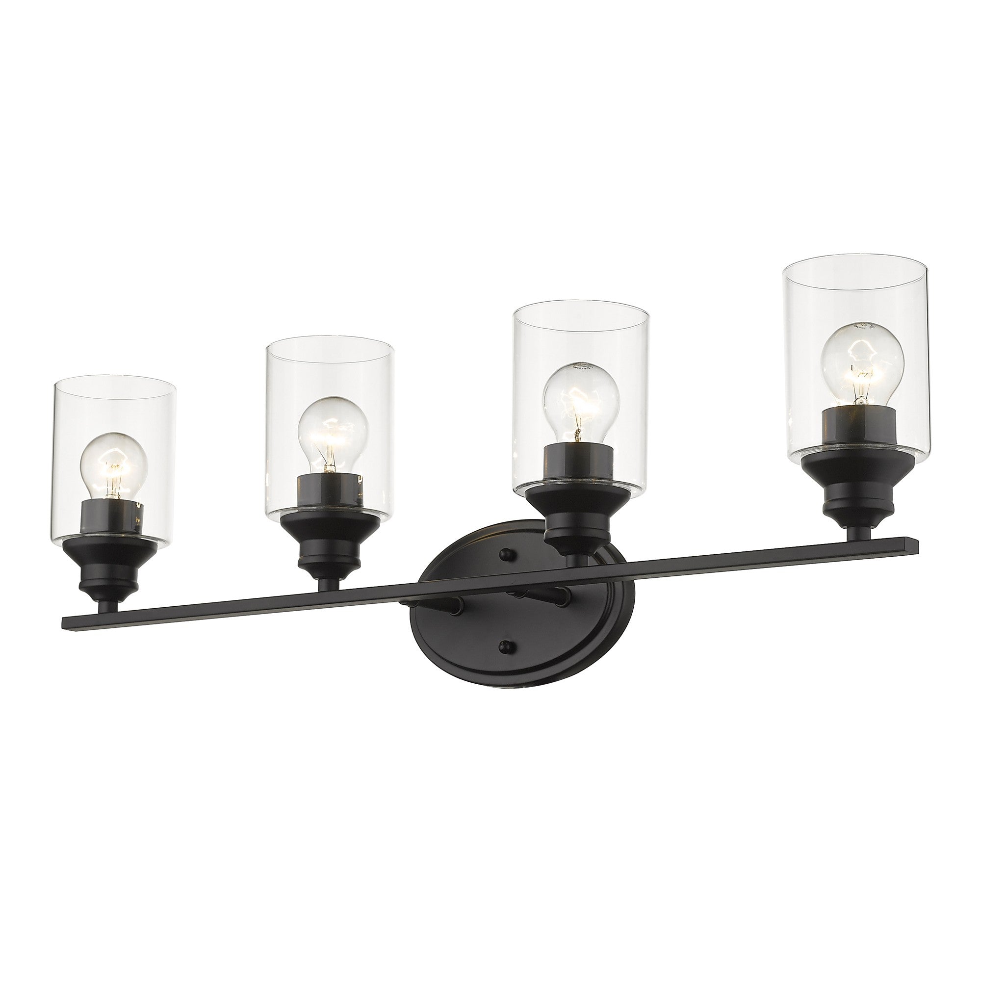 10" Black And Clear Metal Vanity Flush Mounted Sconce - Lighting