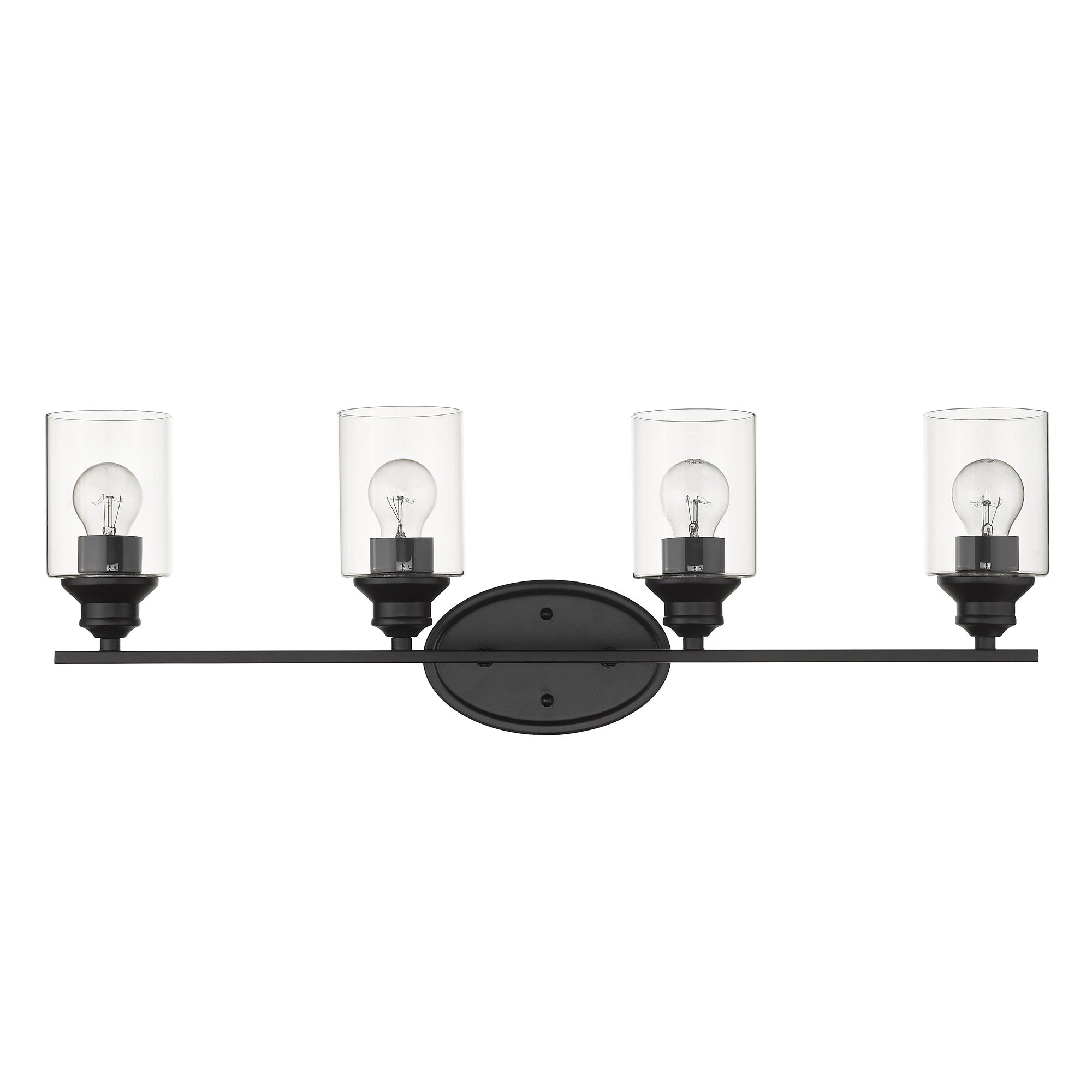 10" Black And Clear Metal Vanity Flush Mounted Sconce - Lighting