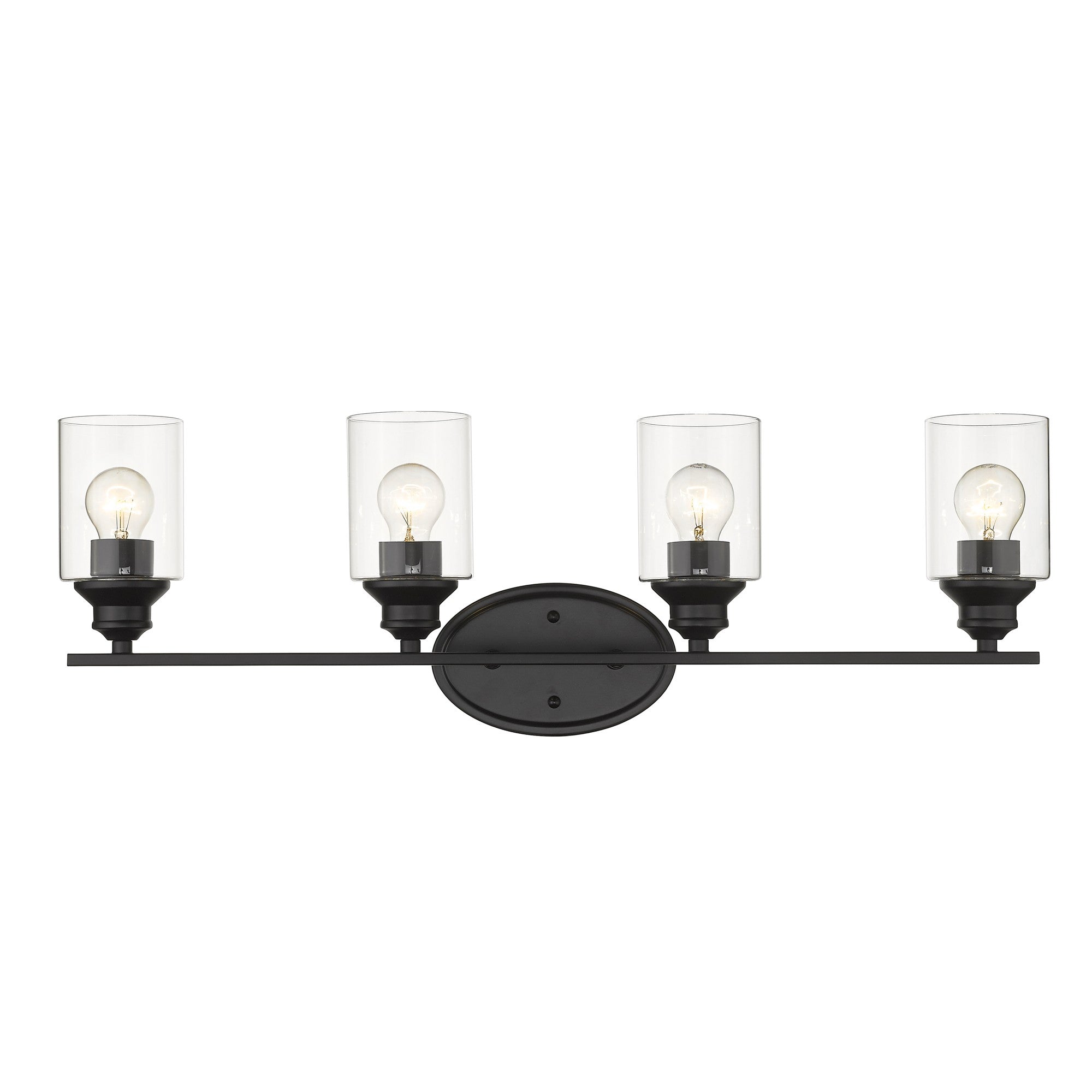 10" Black And Clear Metal Vanity Flush Mounted Sconce - Lighting