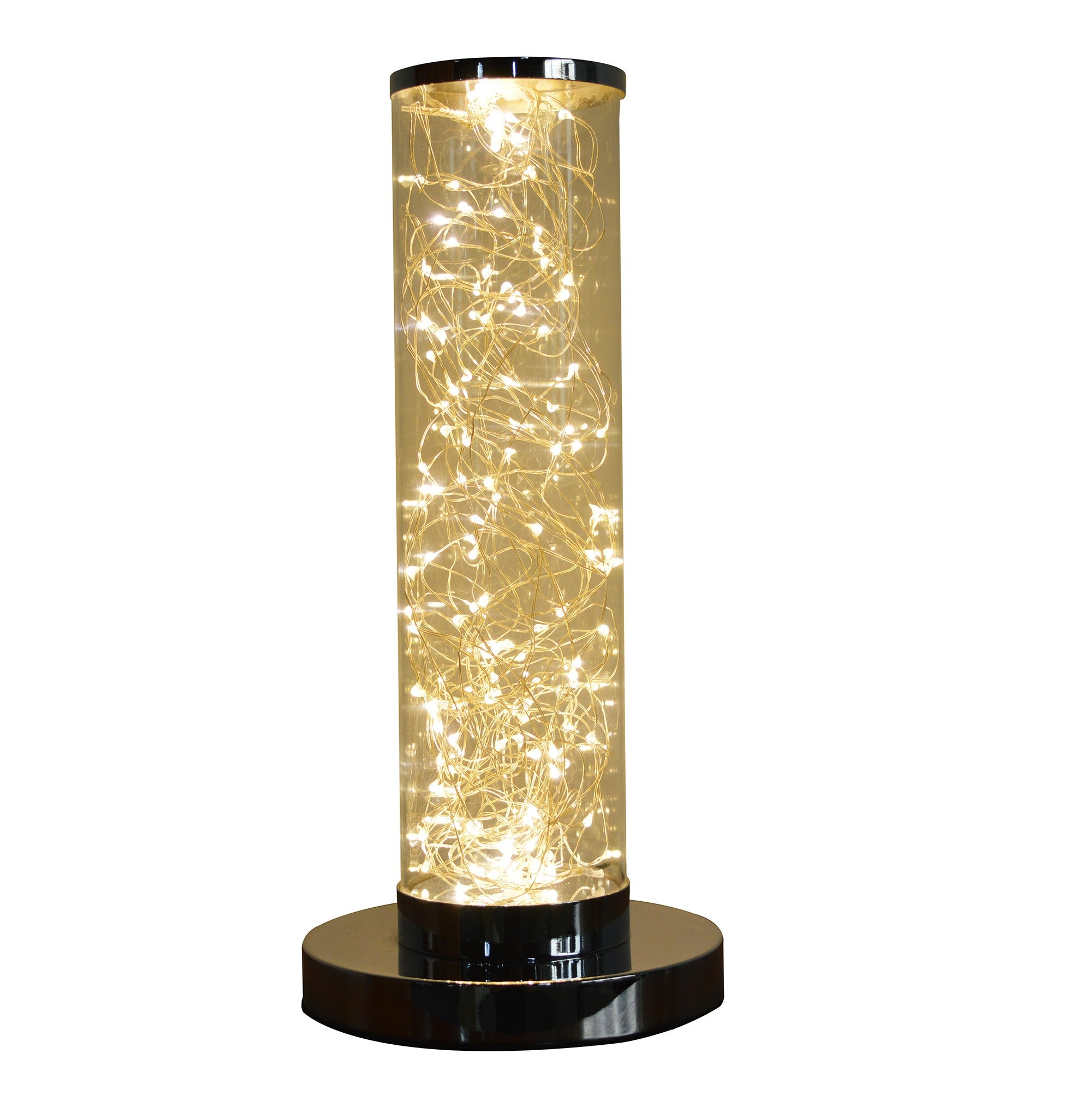 13" Silver Metal Column LED Table Lamp - Lighting