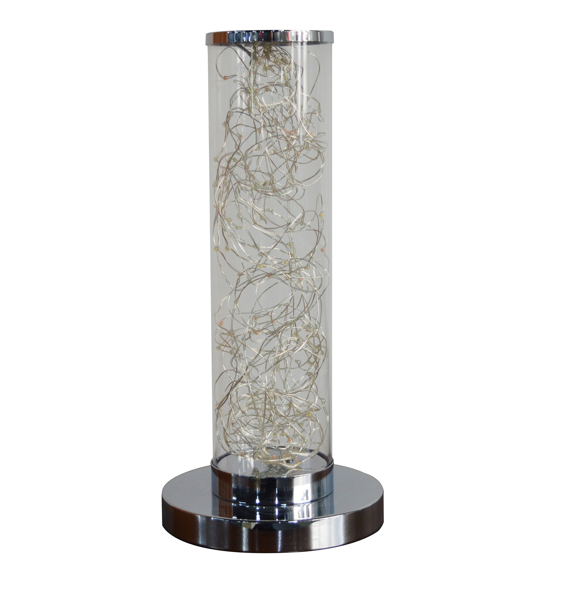 13" Silver Metal Column LED Table Lamp - Lighting