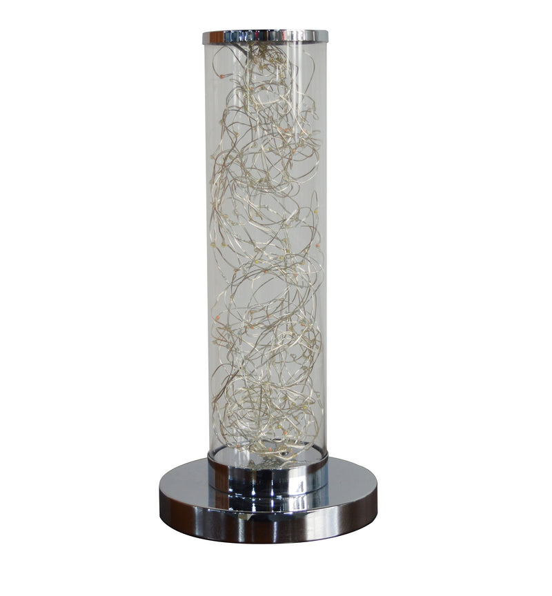 13" Silver Metal Column LED Table Lamp - Lighting