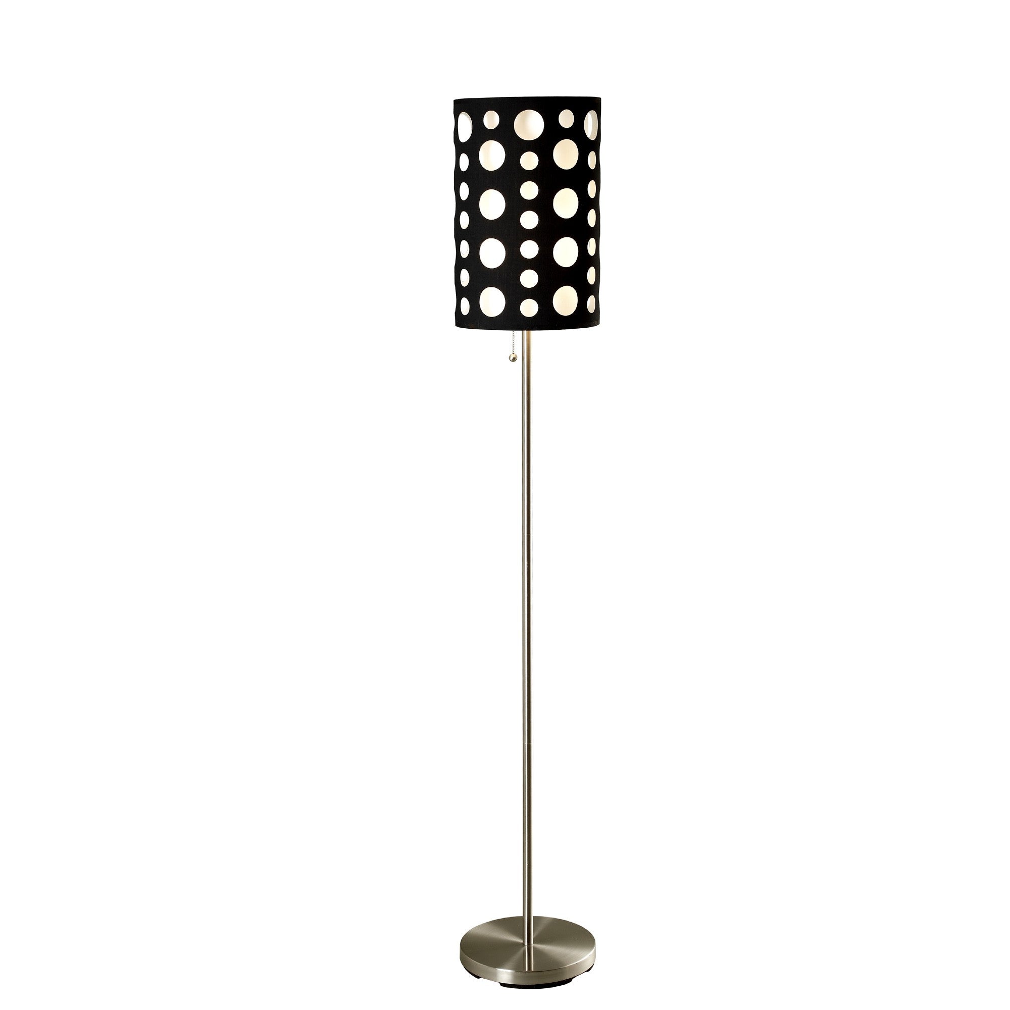 66" Steel Novelty Floor Lamp With Black And White Drum Shade - Lighting