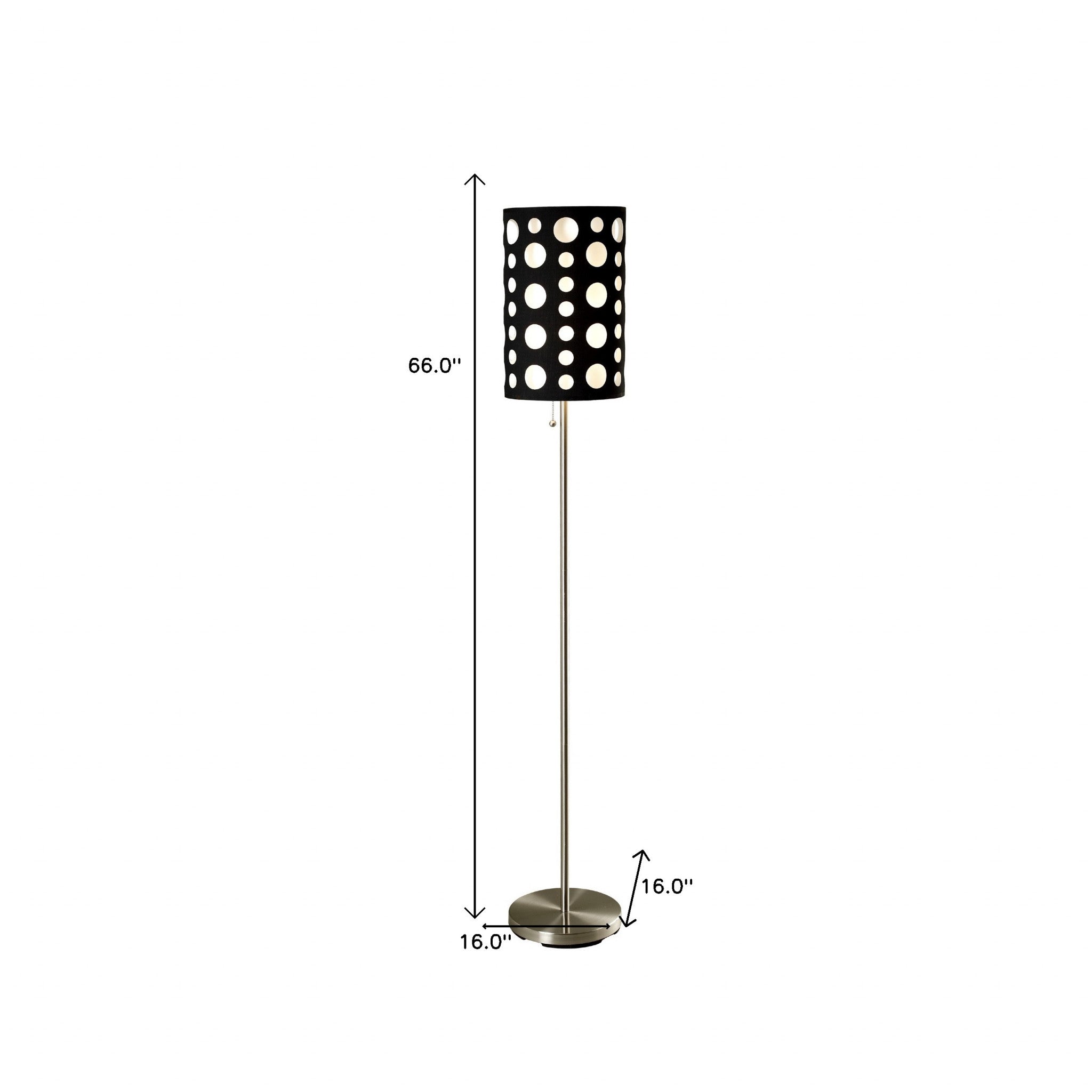 66" Steel Novelty Floor Lamp With Black And White Drum Shade - Lighting