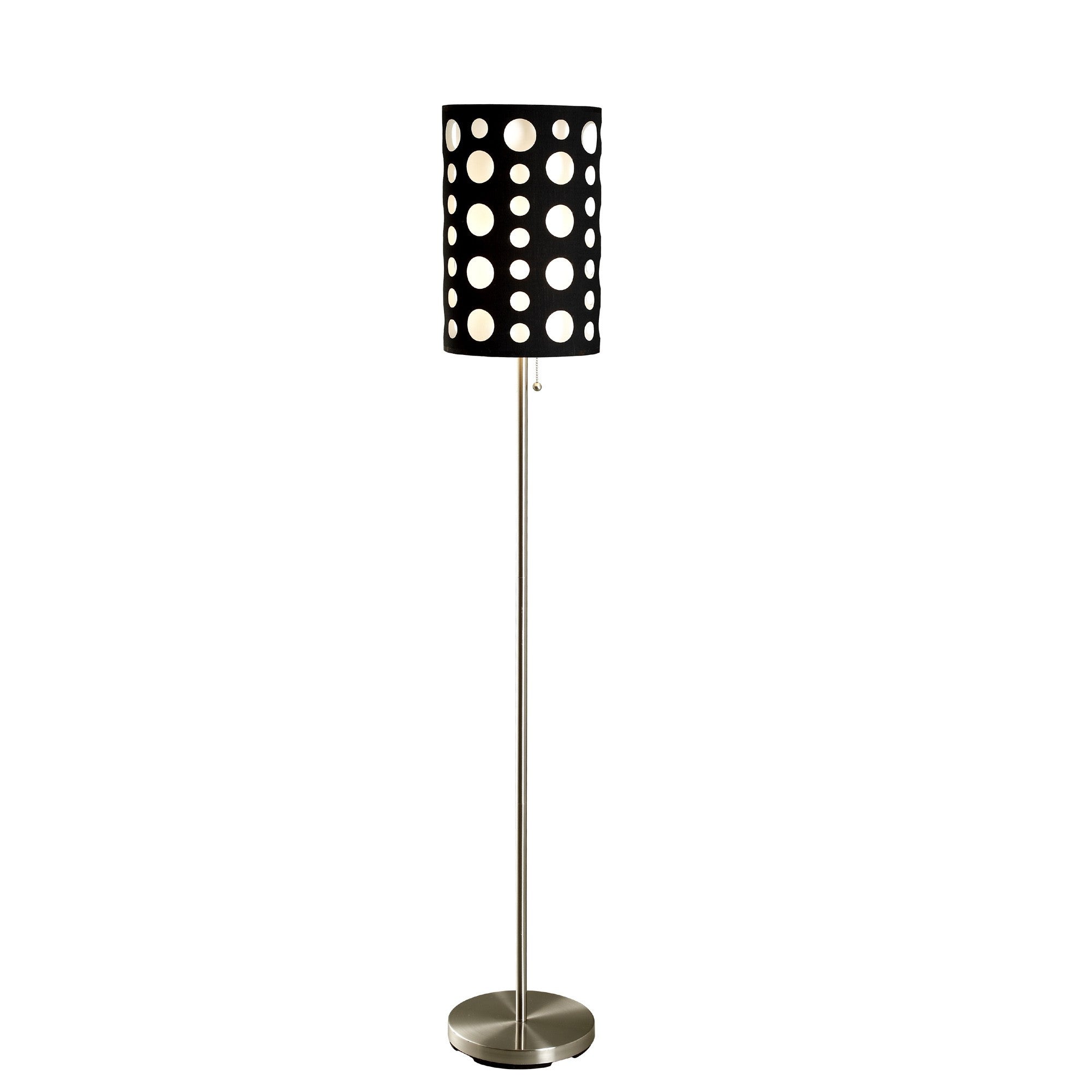 66" Steel Novelty Floor Lamp With Black And White Drum Shade - Lighting