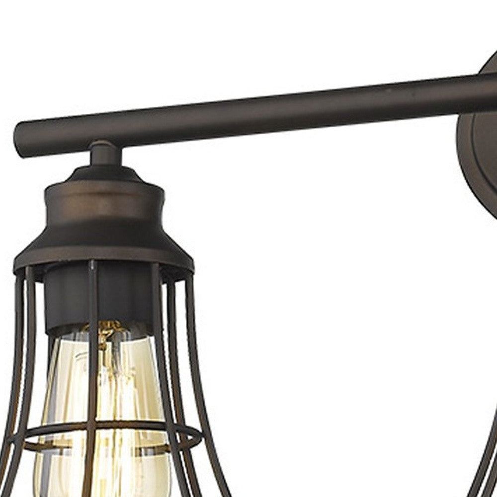 Three Light Bronze Cage Wall Light Default Title