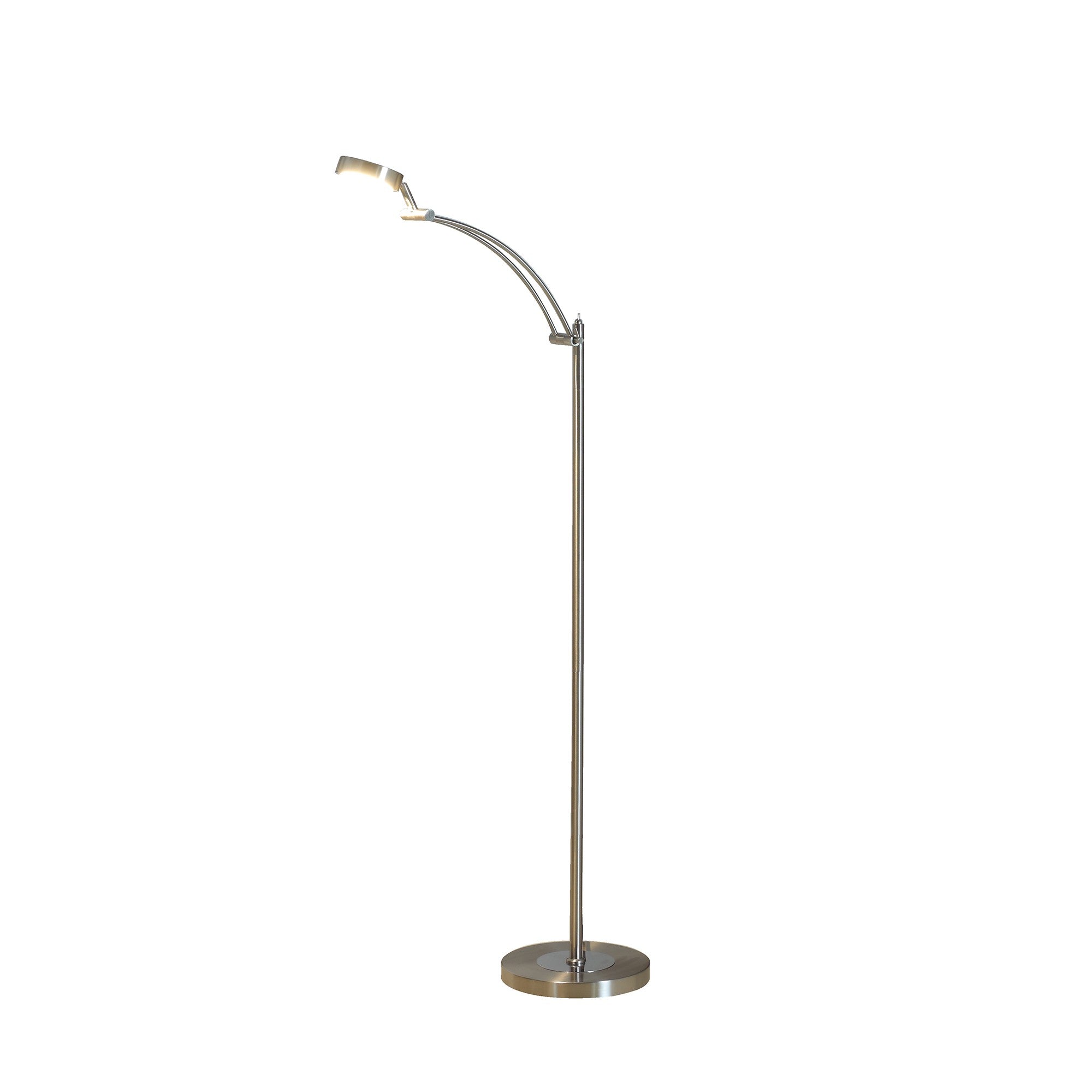 54" Silver Adjustable LED Task Floor Lamp With Silver - Lighting