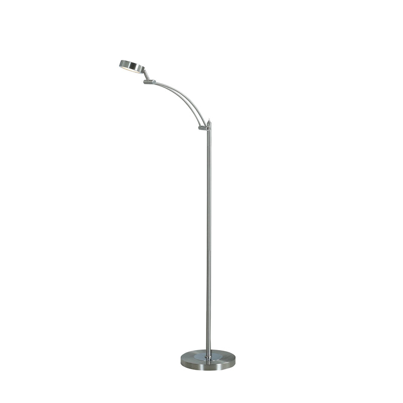 54" Silver Adjustable LED Task Floor Lamp With Silver - Lighting
