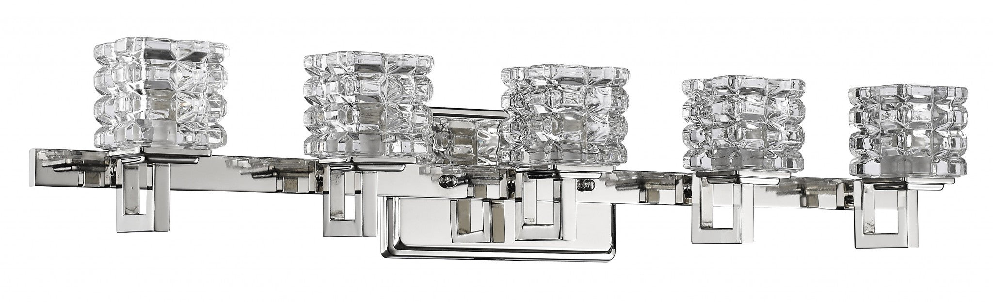 Coralie 5-Light Polished Nickel Sconce With Pressed Crystal Shades Default Title