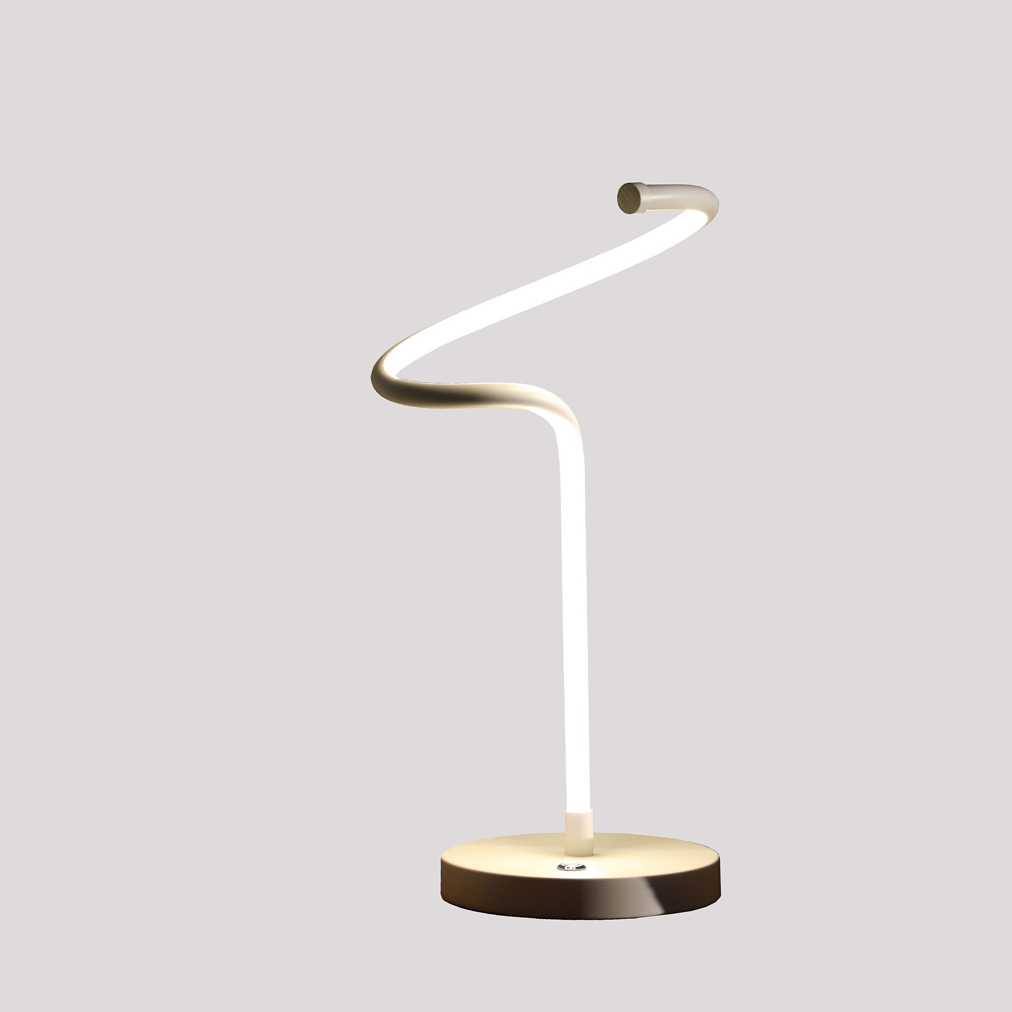 18" White Curvy Spiral LED Table Lamp - Lighting