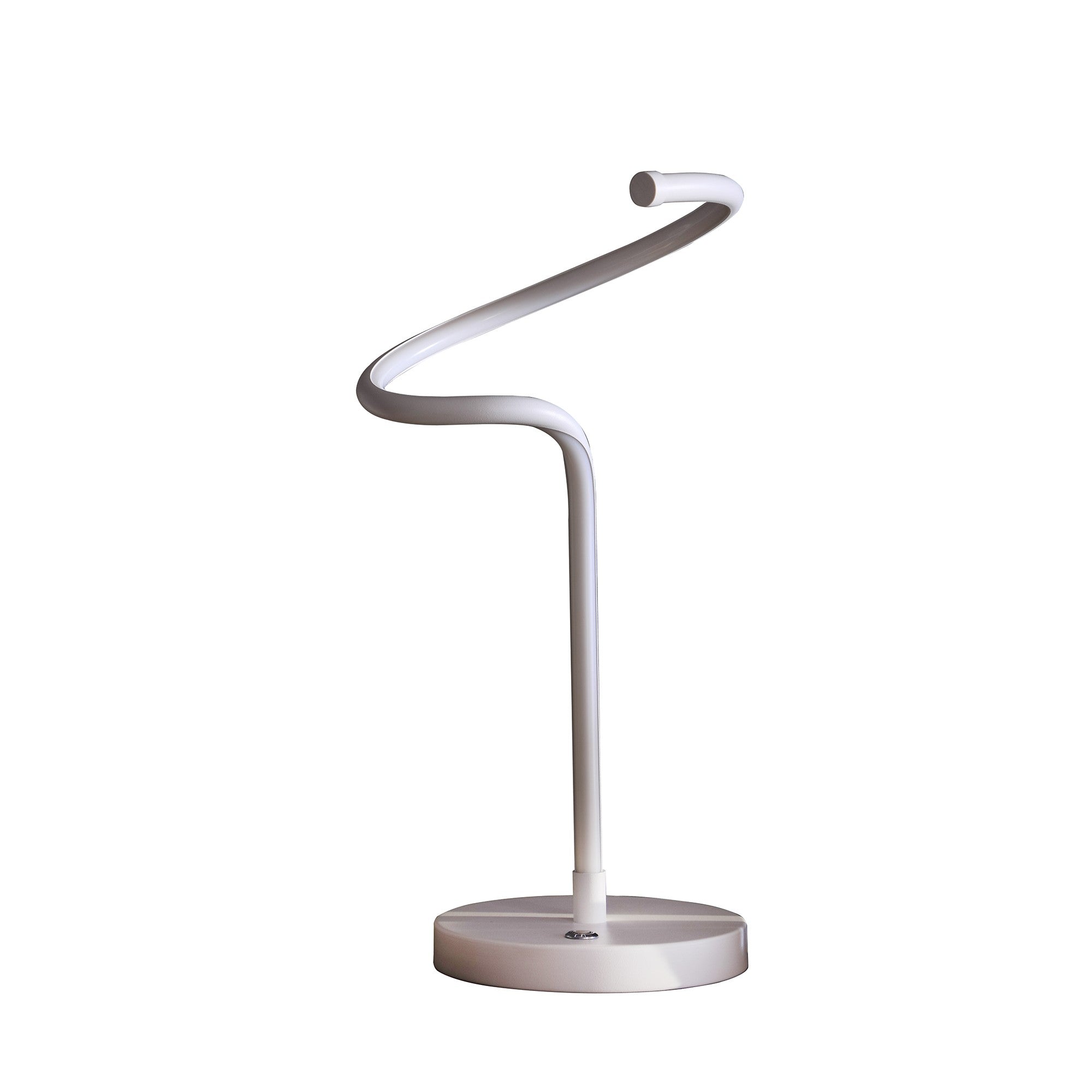 18" White Curvy Spiral LED Table Lamp - Lighting