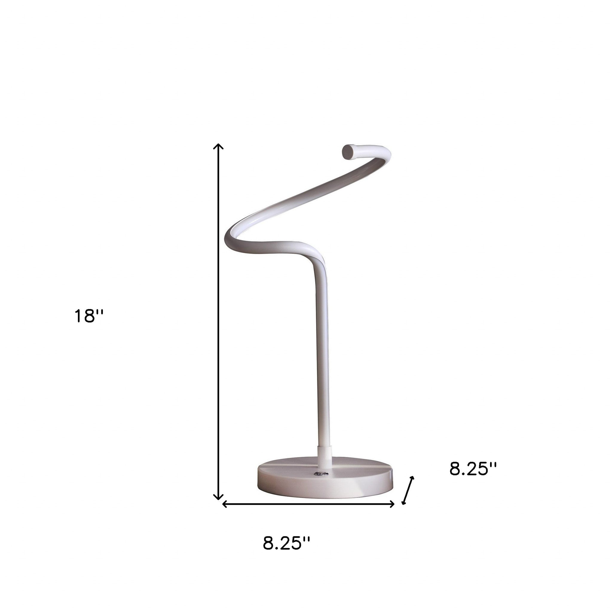 18" White Curvy Spiral LED Table Lamp - Lighting