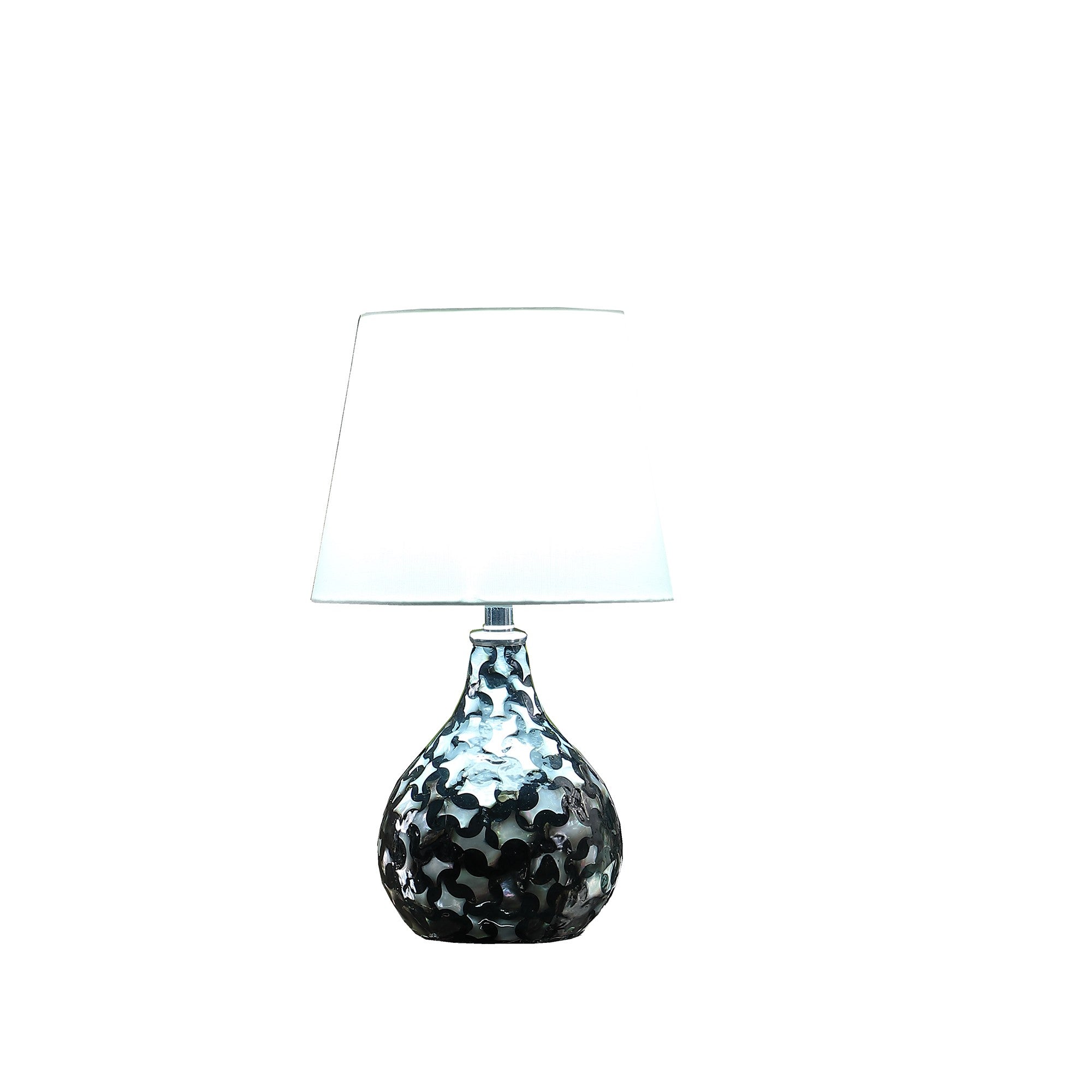 12" Black Table Lamp With White Globe Shade - GreatEagleInc