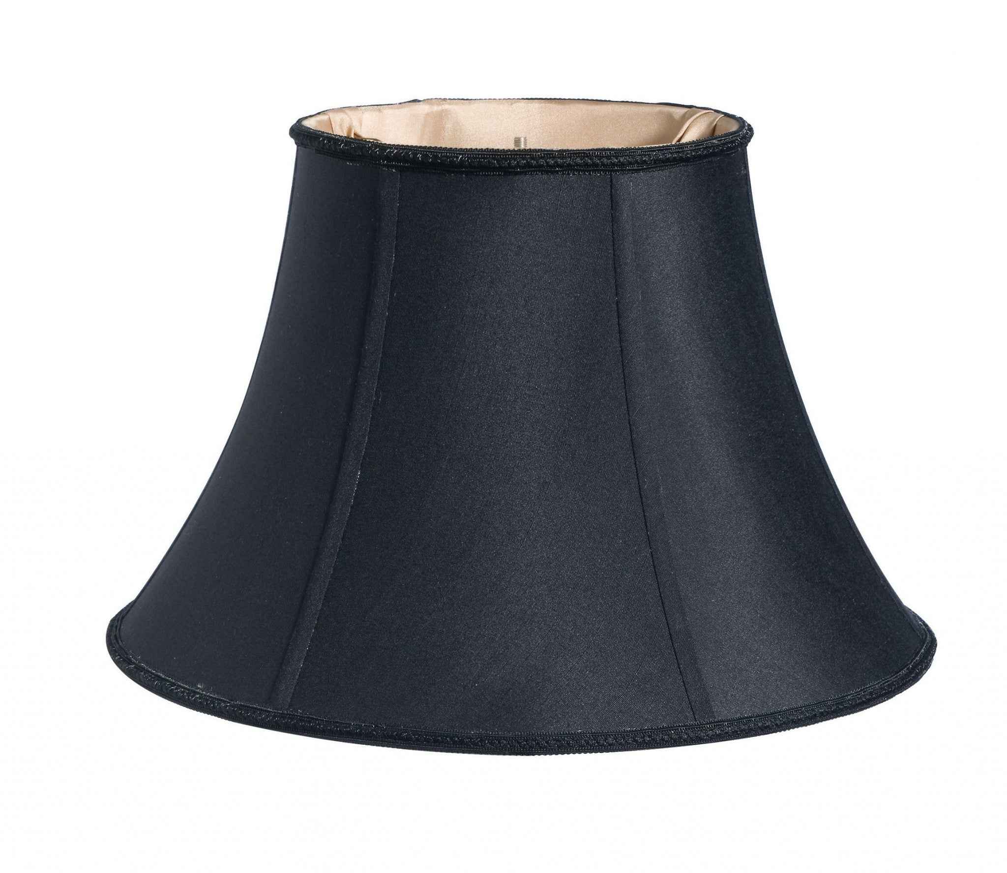 Black Shantung Silk Oval Lamp Shade