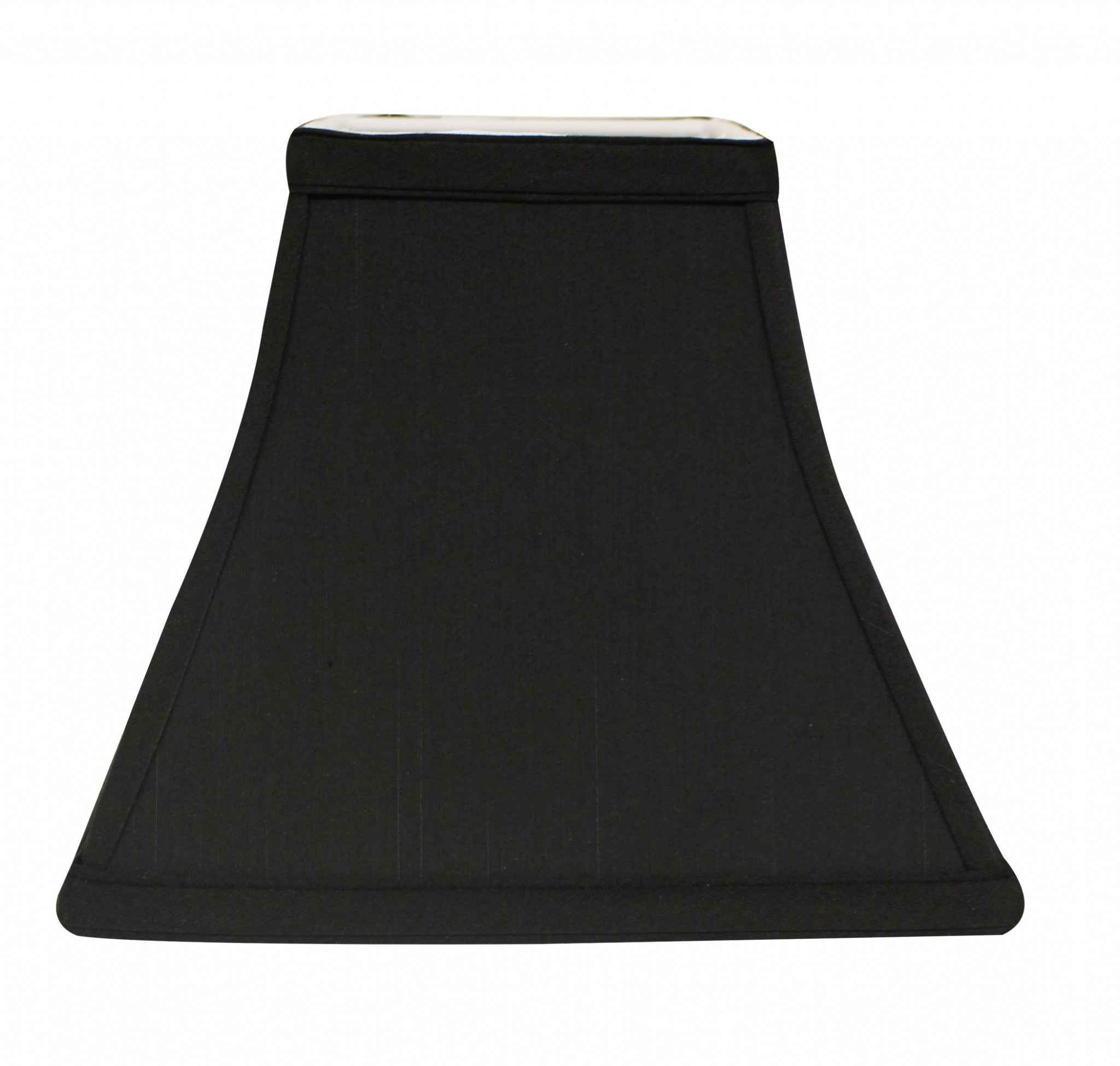 Black Shantung Silk Square Lamp Shade