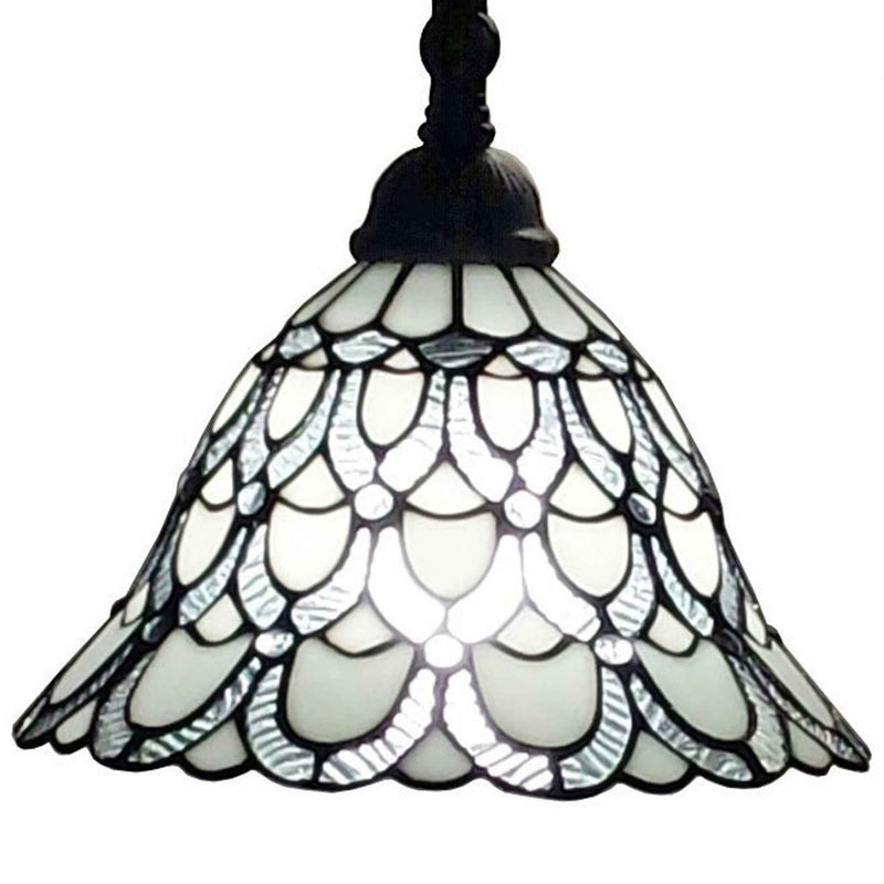 62" Brown Traditional Shaped Floor Lamp With White Stained Glass Bowl Shade