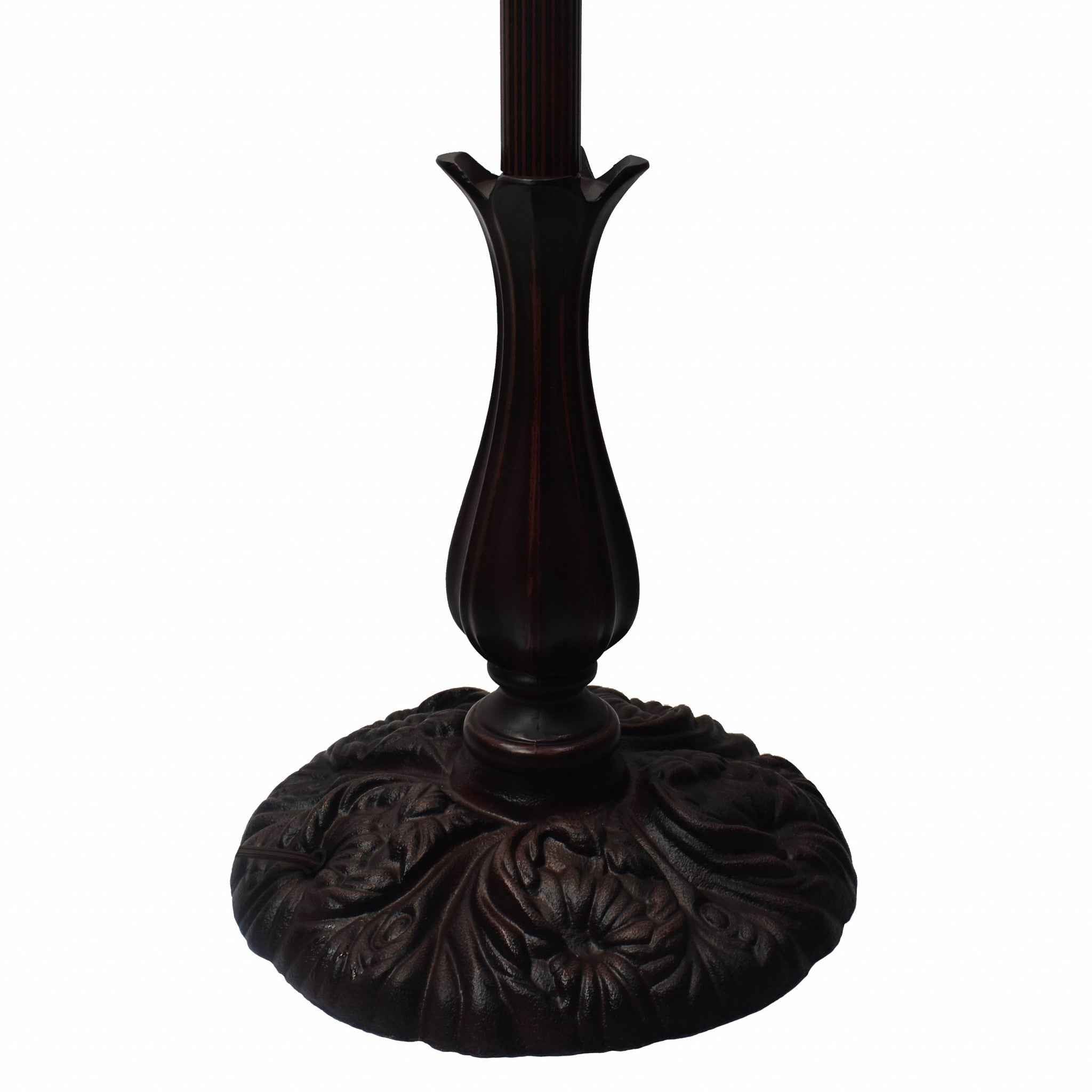 62" Brown And White Floor Lamp With White Glass Bowl Shade