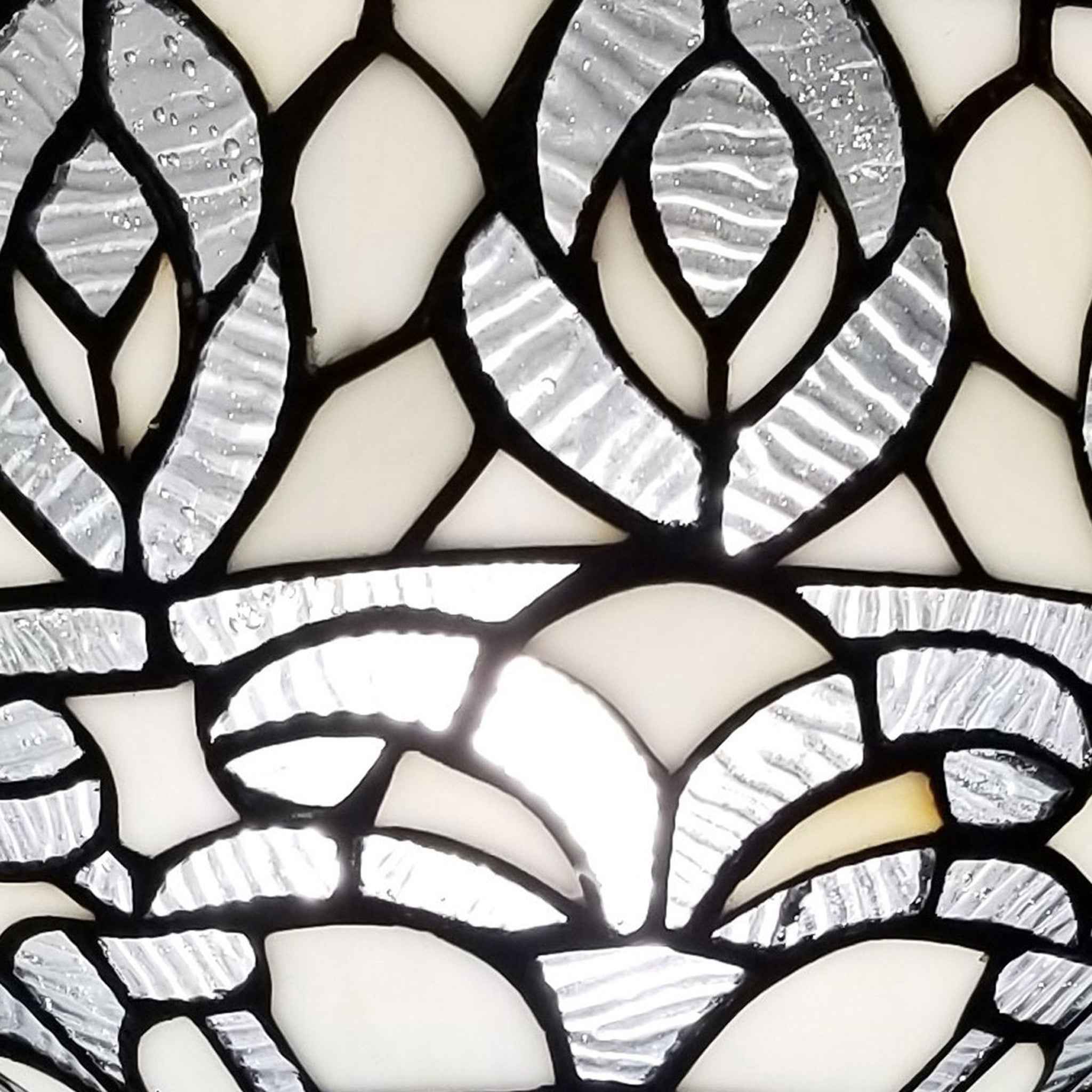 62" Brown And White Torchiere Floor Lamp With White Peacock Feather Glass Dome Shade