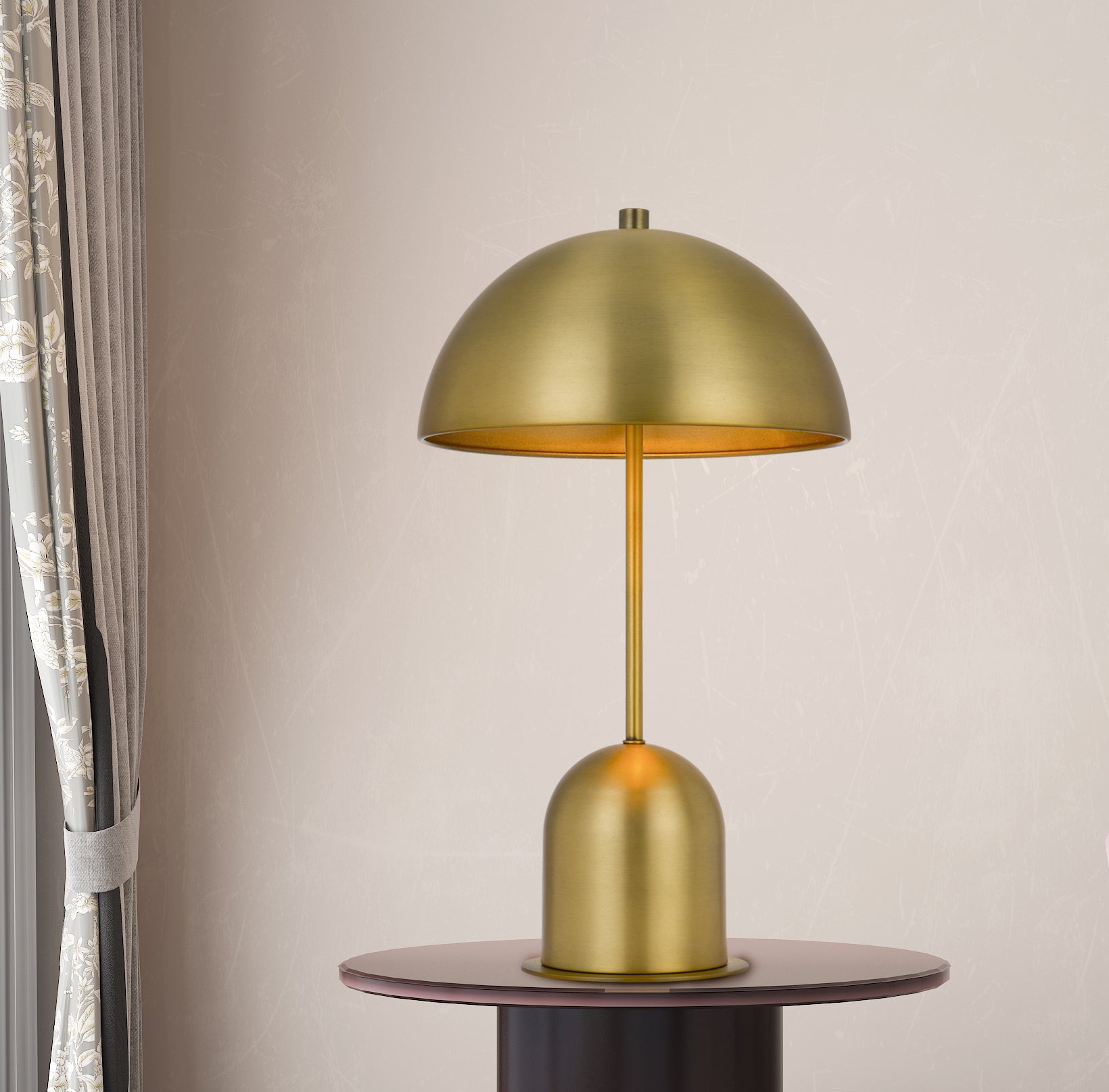 20" Antiqued Brass Metal Novelty Desk Lamp With Antiqued Brass Dome Shade - Lighting
