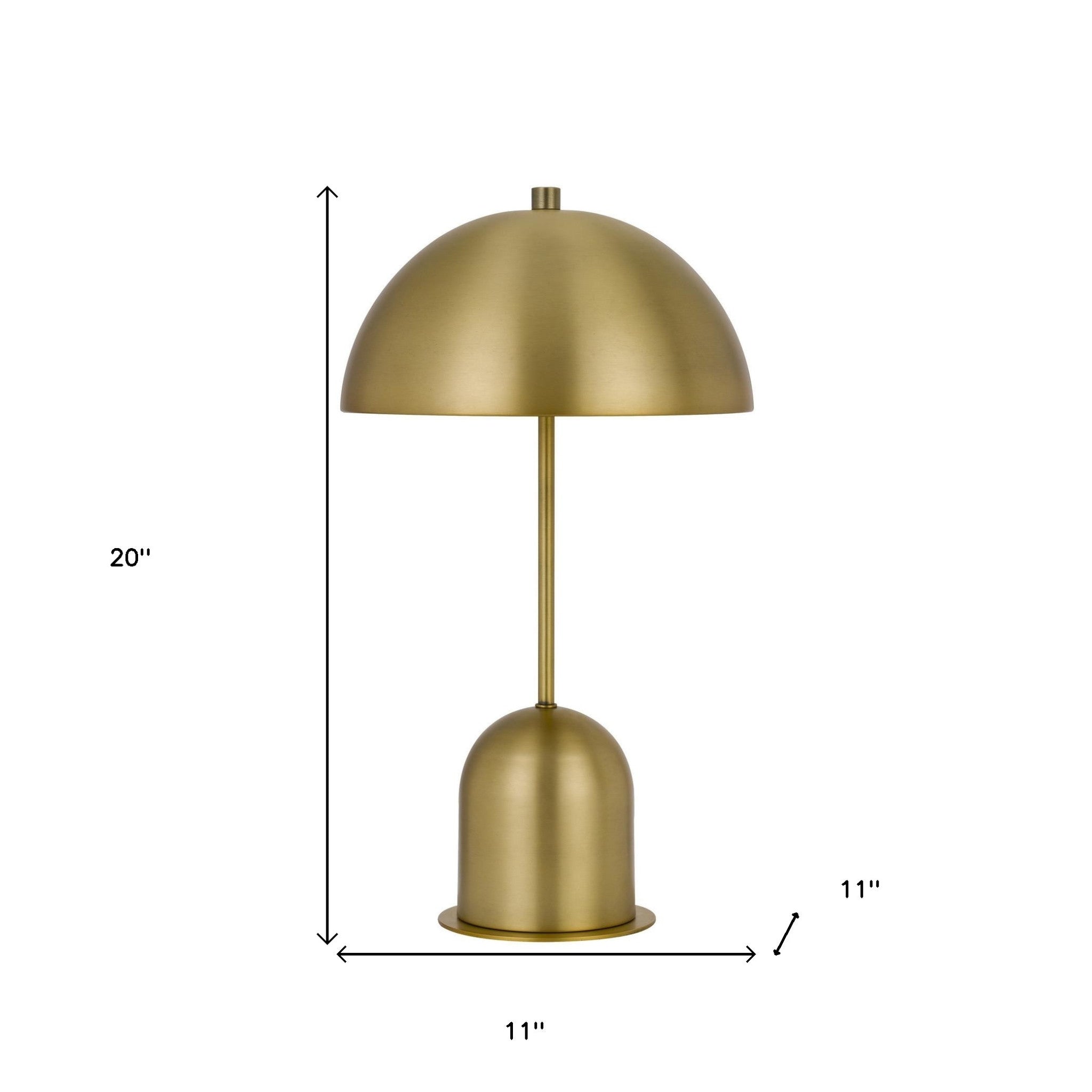20" Antiqued Brass Metal Novelty Desk Lamp With Antiqued Brass Dome Shade - Lighting