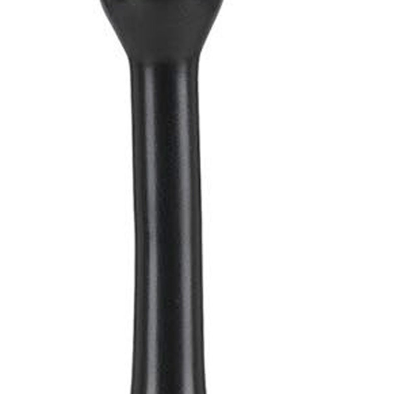 Blackened bronze lamp stem detail with smooth metallic finish