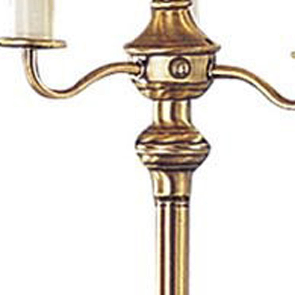 60" Bronze Four Light Traditional Shaped Floor Lamp With Beige Square Shade - Lighting