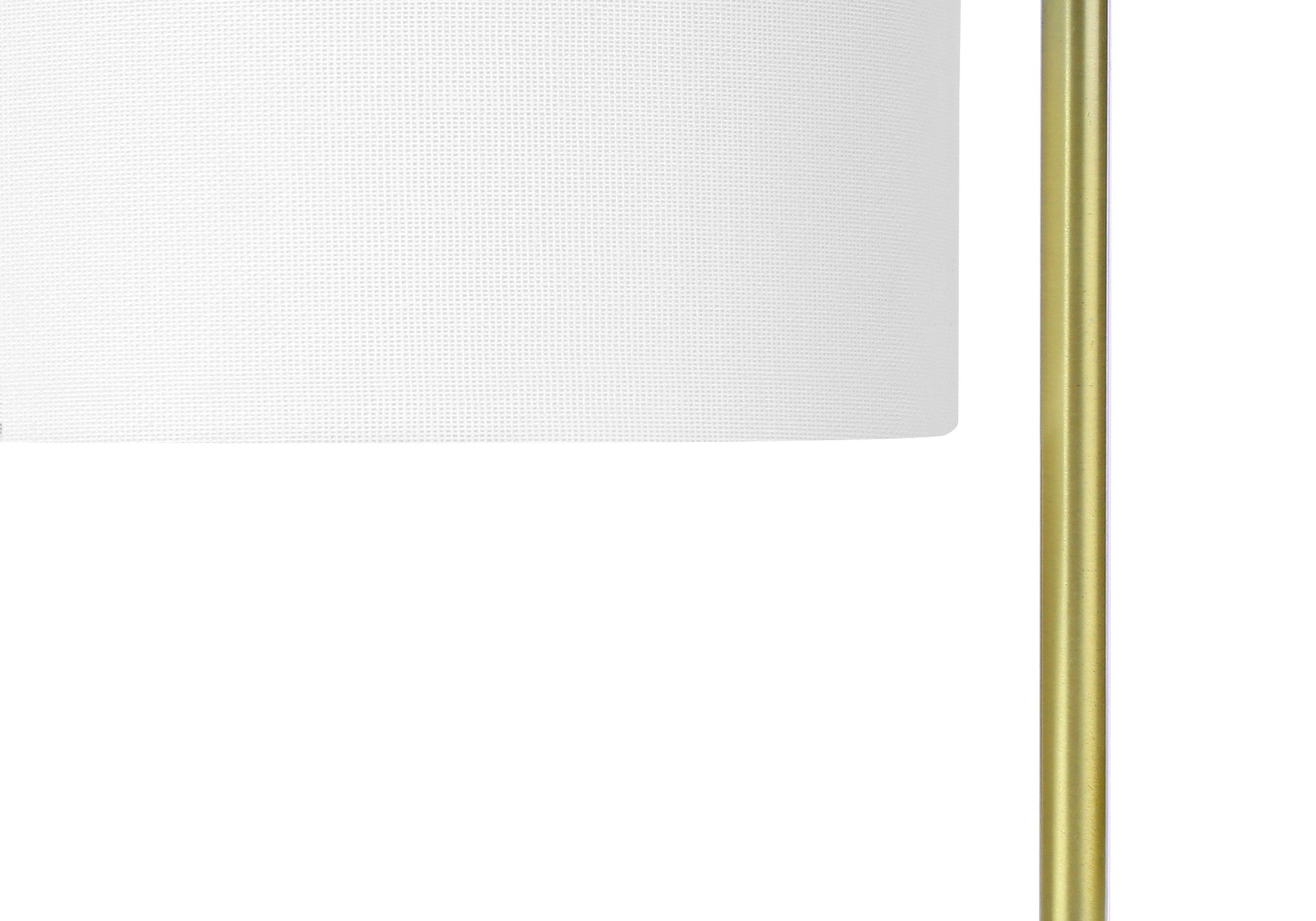 20" Gold and White Marble Round Arched Table Lamp With Ivory Drum Shade - Lighting