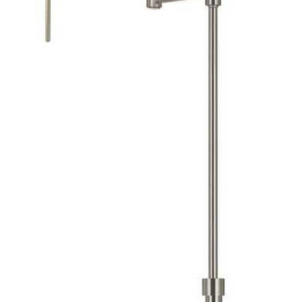 61" Nickel Metal Adjustable Swing Arm Floor Lamp With Gray Shade - Lighting