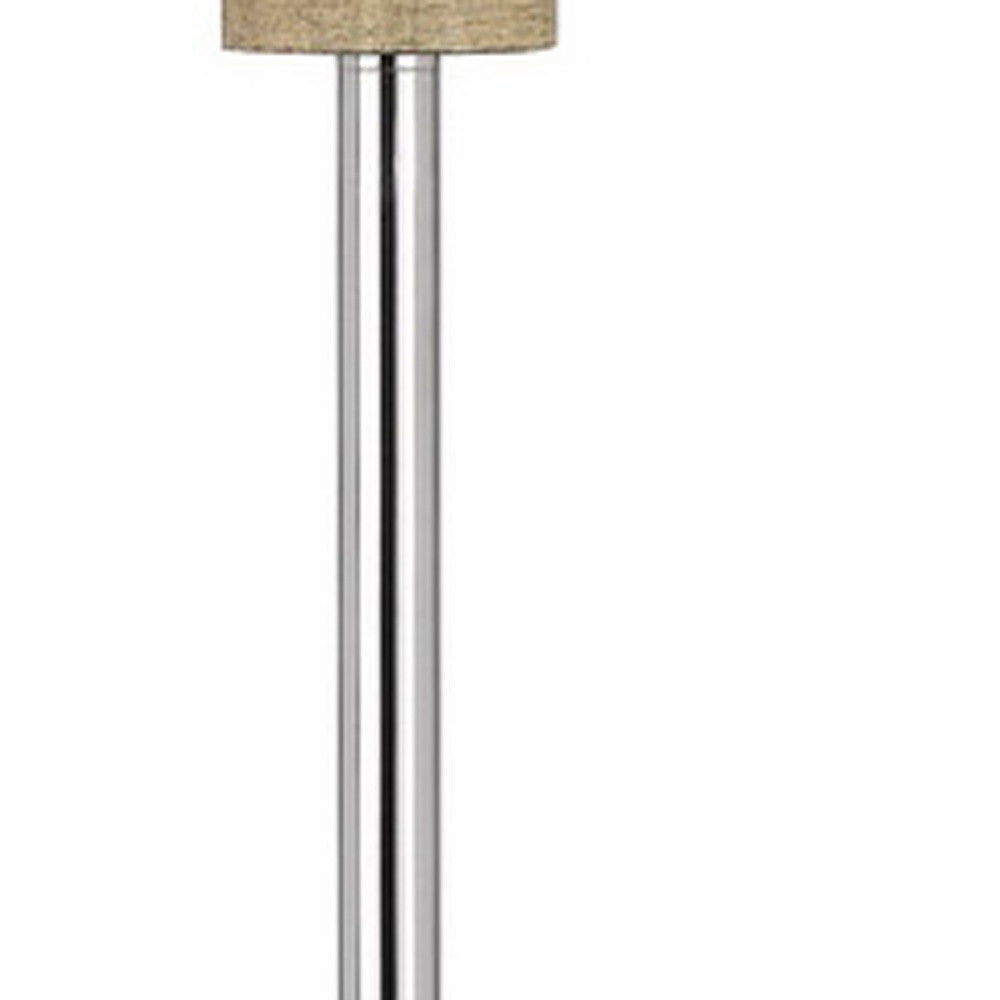 61" Chrome Traditional Shaped Floor Lamp With White Square Shade - Lighting