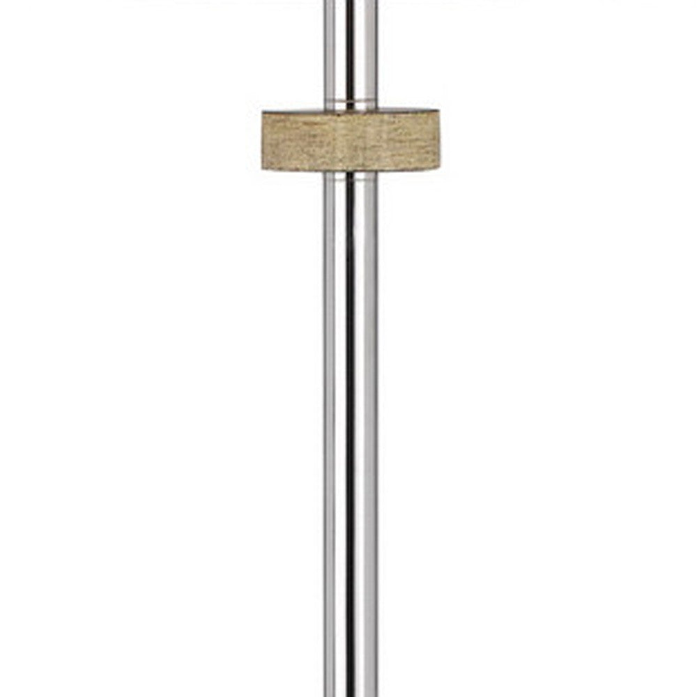 61" Chrome Traditional Shaped Floor Lamp With White Square Shade - Lighting