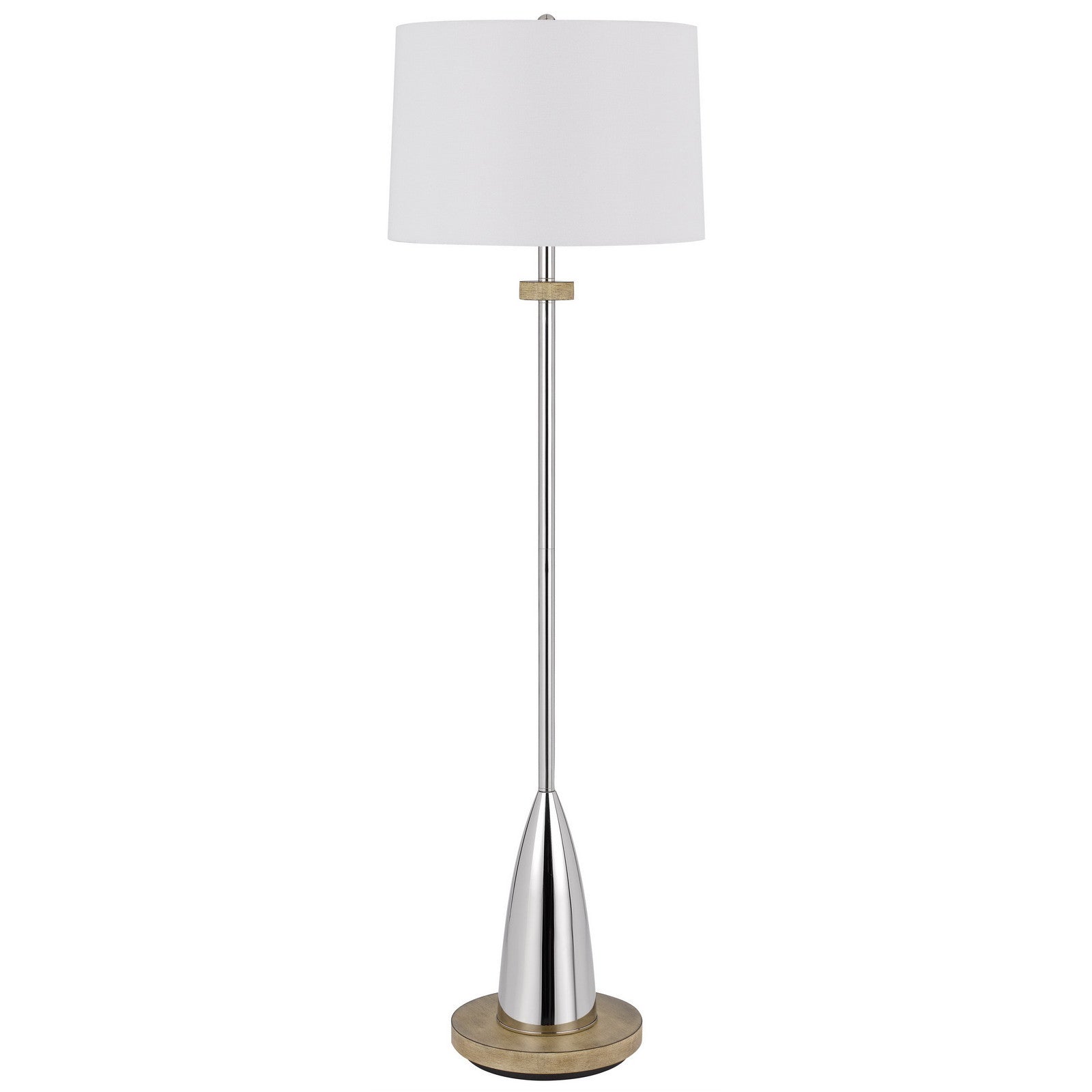 61" Chrome Traditional Shaped Floor Lamp With White Square Shade - Lighting