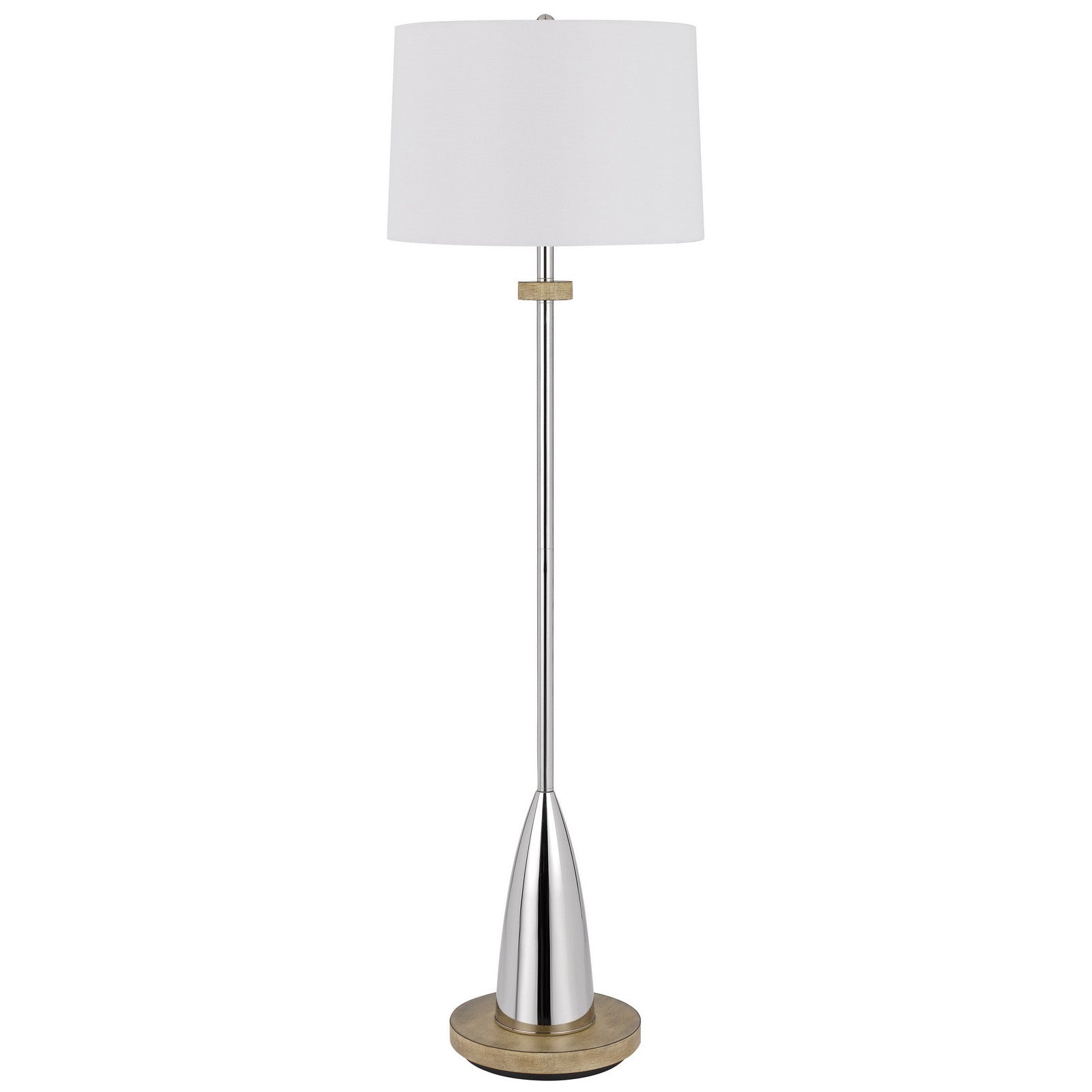 61" Chrome Traditional Shaped Floor Lamp With White Square Shade - Lighting