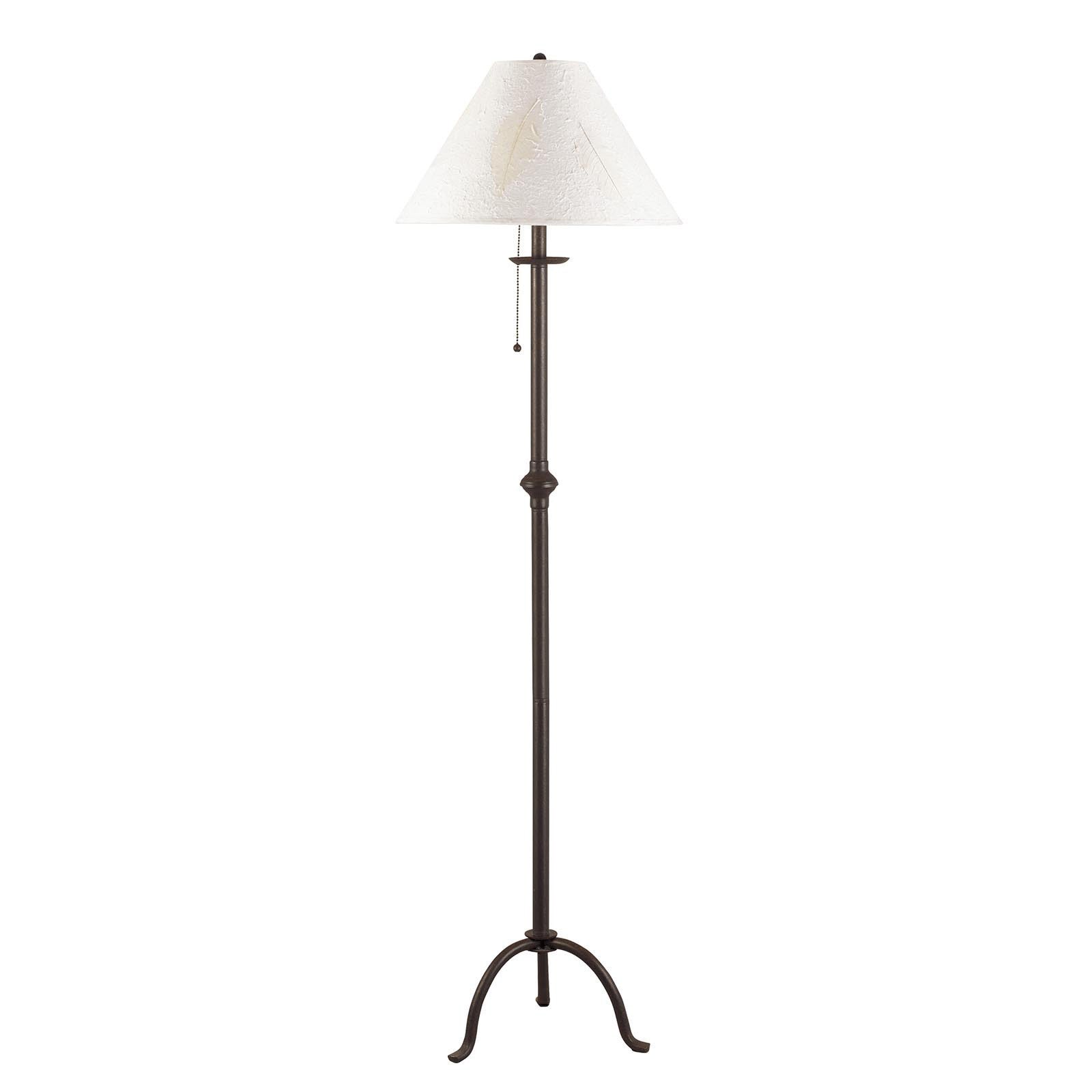 57" Black Traditional Shaped Floor Lamp With White Empire Shade - Lighting