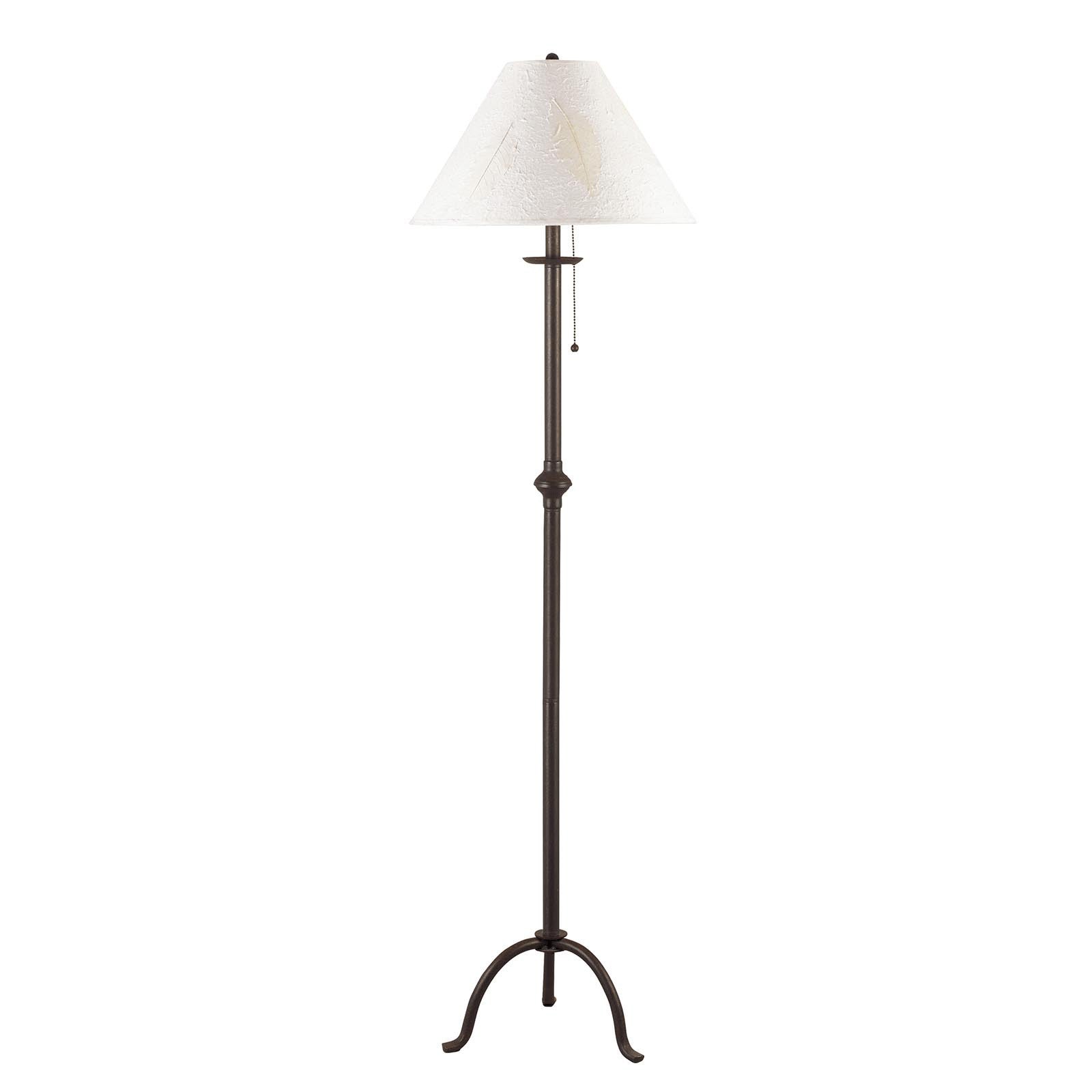 57" Black Traditional Shaped Floor Lamp With White Empire Shade - Lighting
