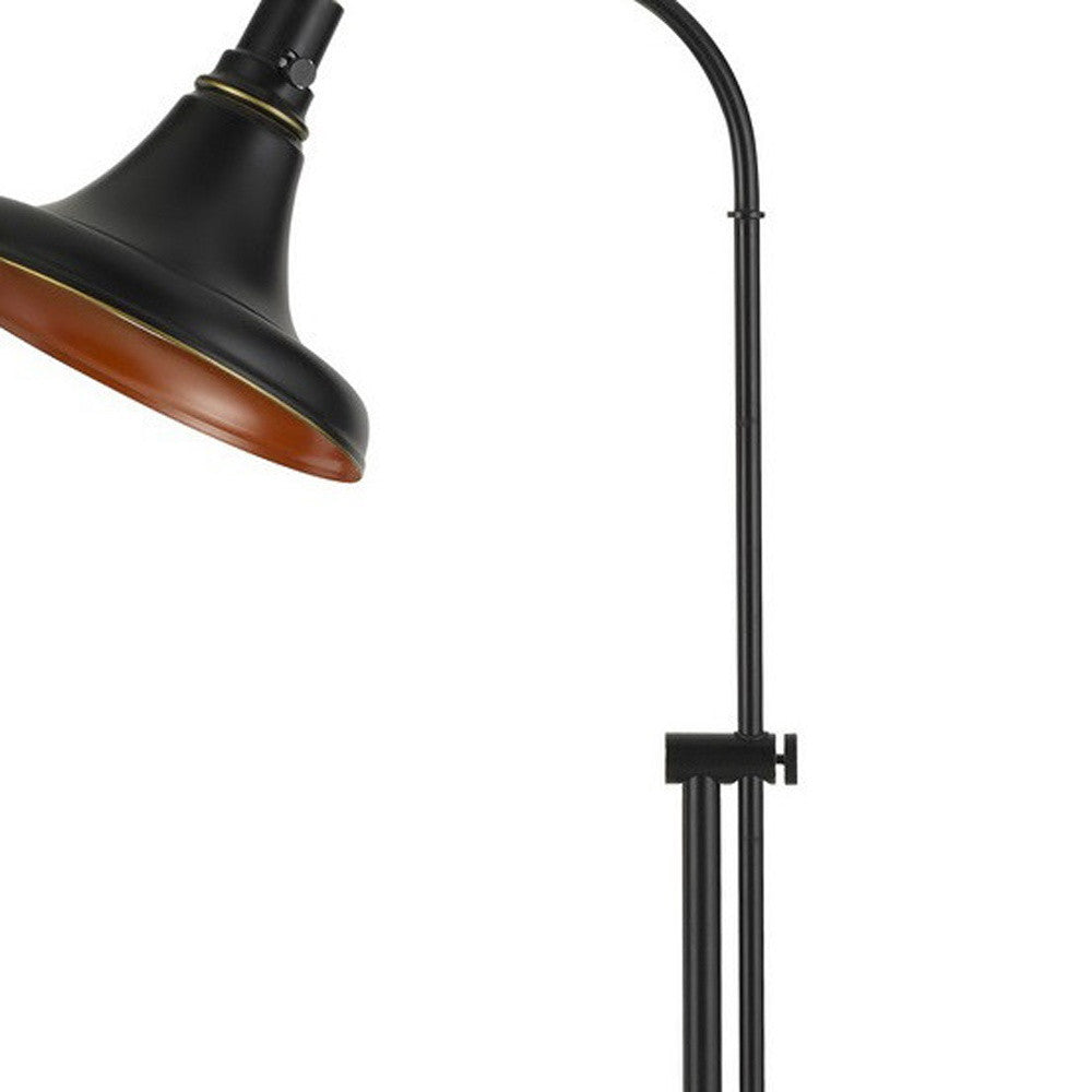 58" Bronze Metal Adjustable Floor Lamp With Bronze Metal Dome Shade - Lighting